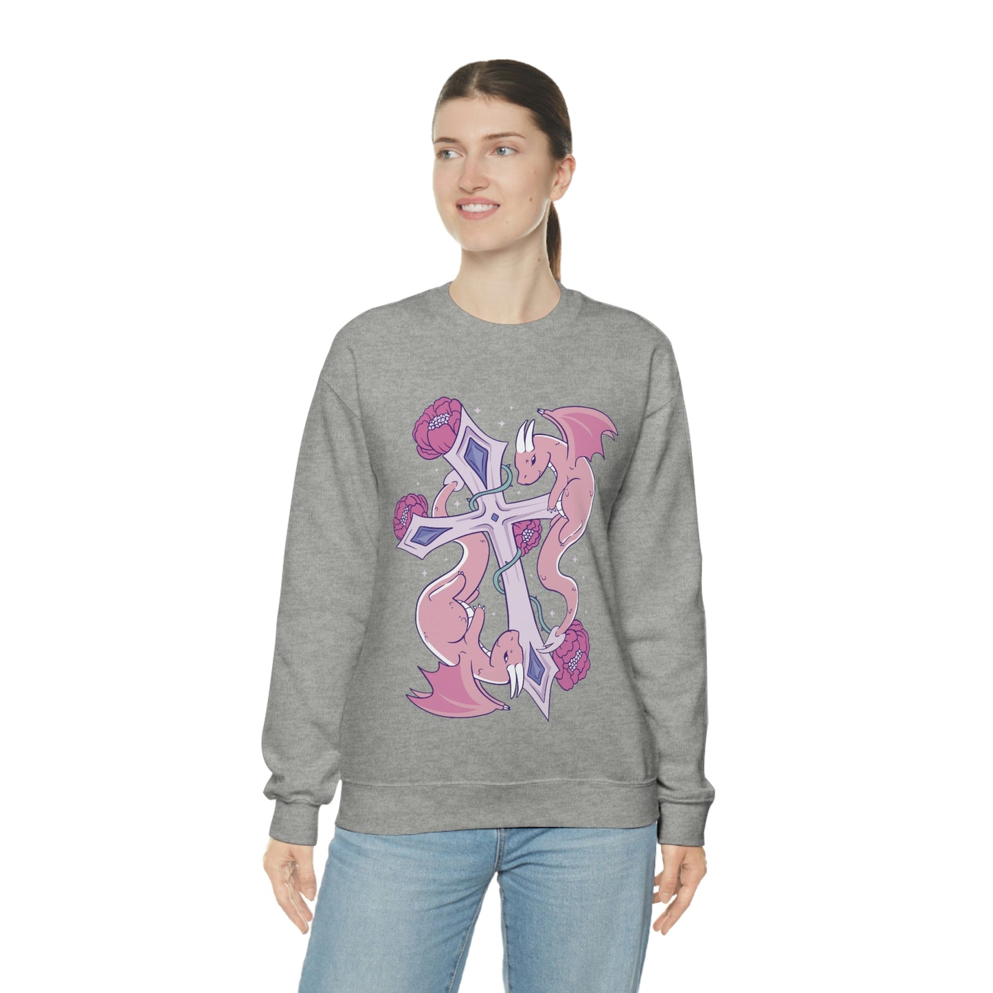 Pastel Goth Dragons, Goth Aesthetic Sweatshirt