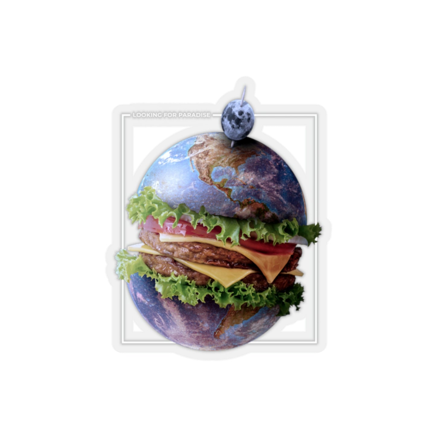 Planet Home Hamburger Y2k Aesthetic Sticker