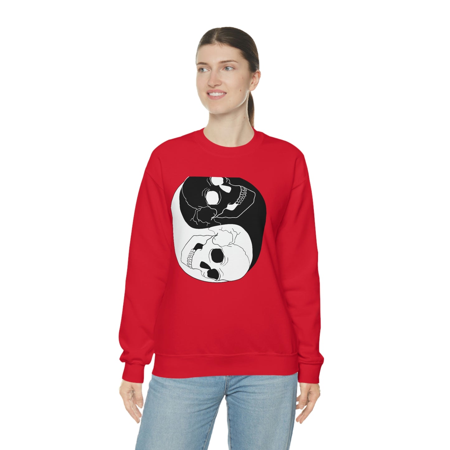 Ying Yang Skulls, Goth Aesthetic Sweatshirt