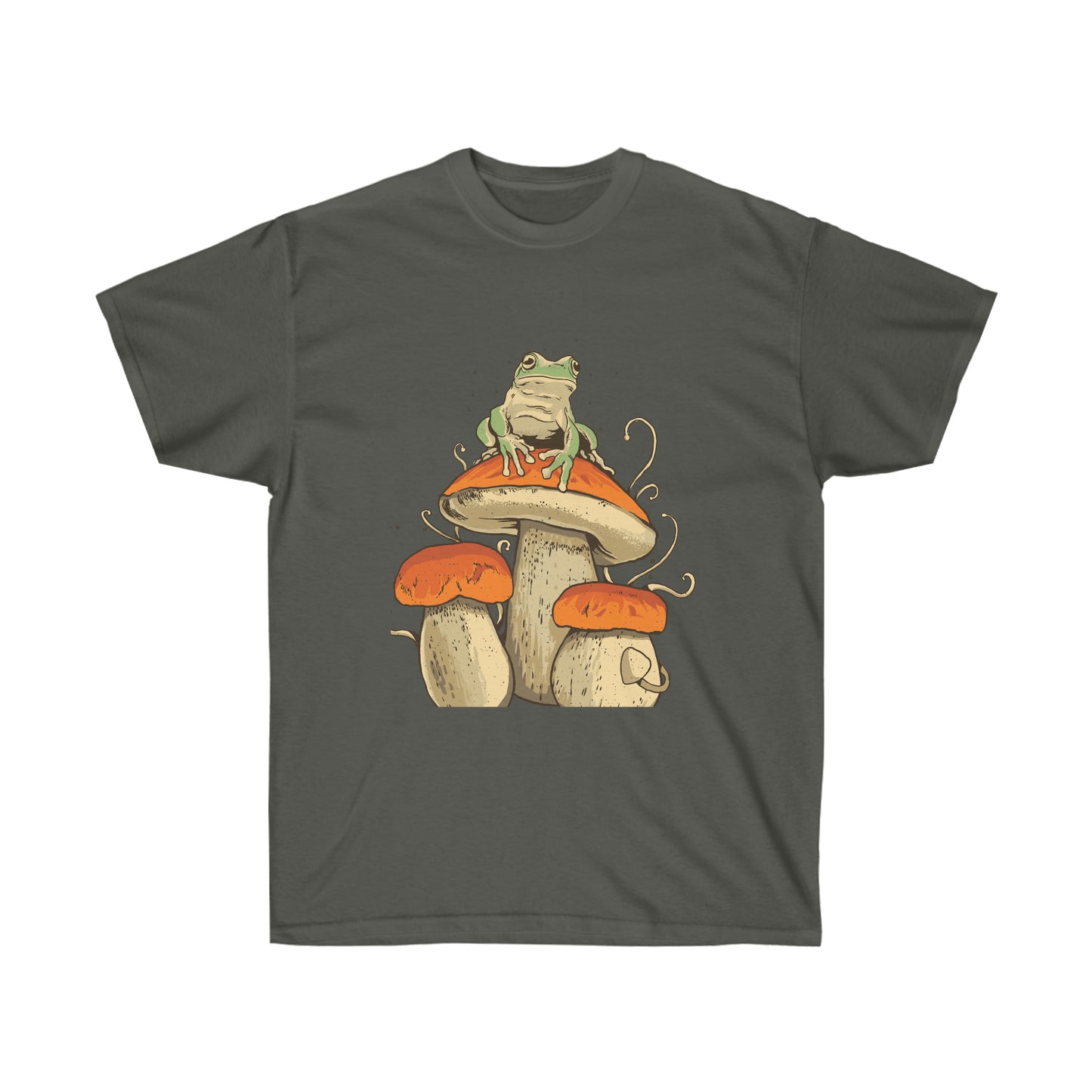 Cottagecore Aesthetic Mushrooms and Frog T-Shirt