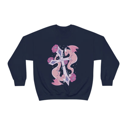 Pastel Goth Dragons, Goth Aesthetic Sweatshirt