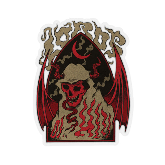 Demon Skull Grunge Sticker