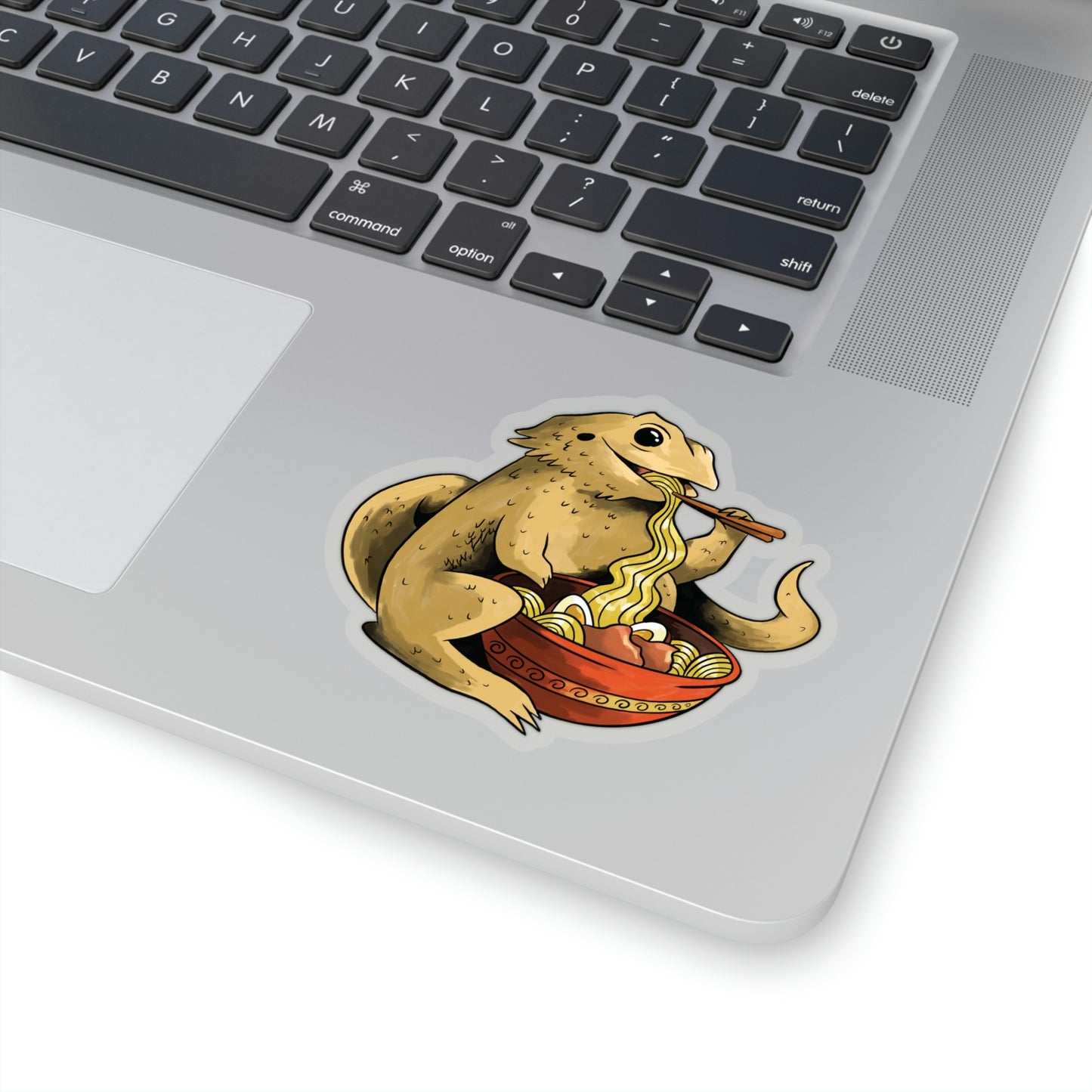 Japanese Aesthetic Bearded Dragon Eating Ramen Sticker