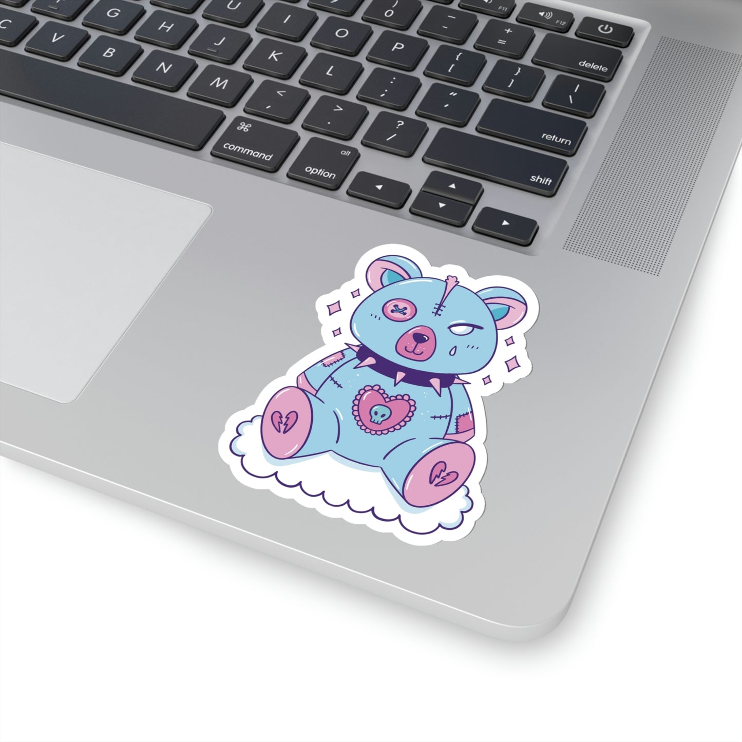 Pastel Goth Bear, Goth Aesthetic Sticker