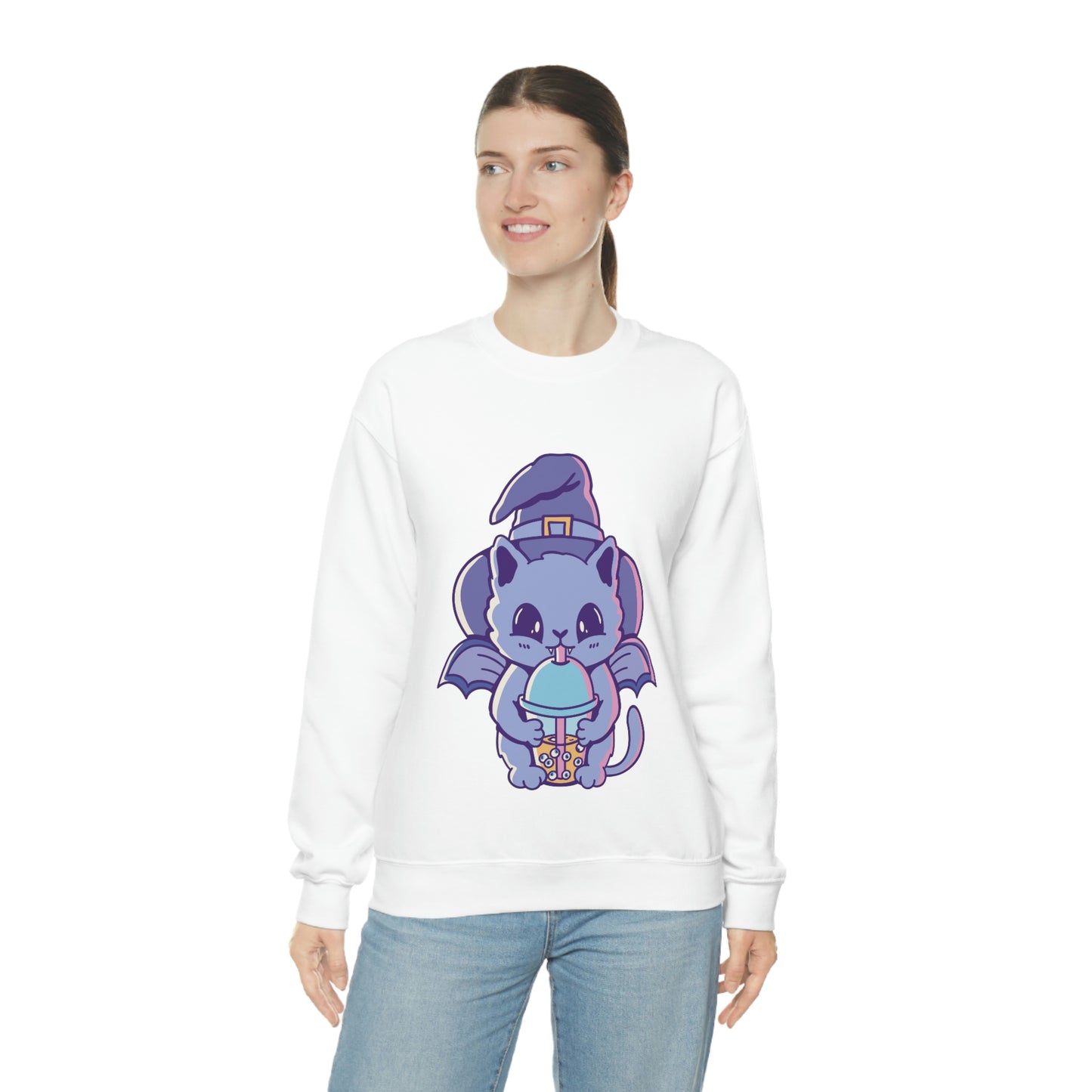 Pastel Goth Cat Witch, Goth Aesthetic Sweatshirt