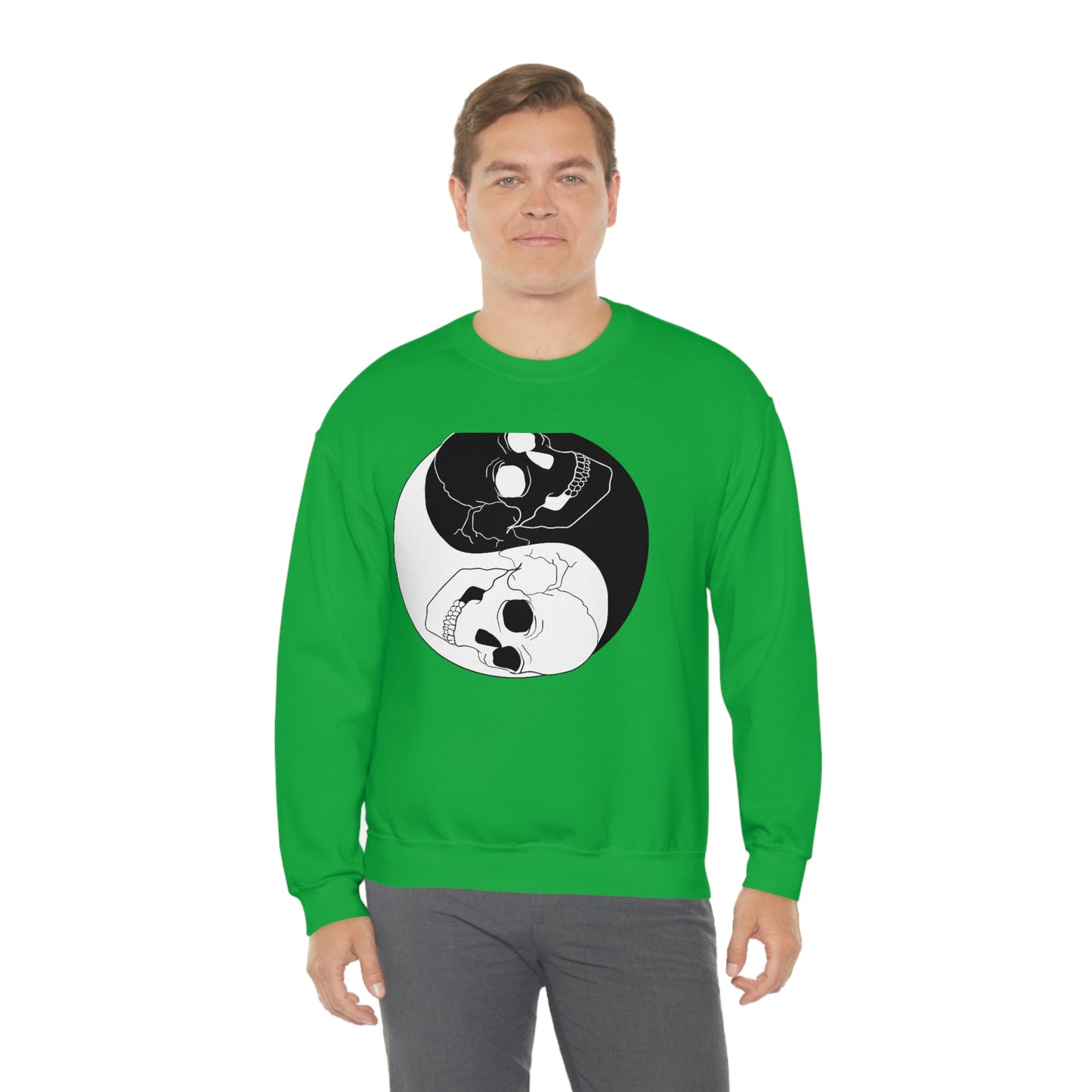 Ying Yang Skulls, Goth Aesthetic Sweatshirt