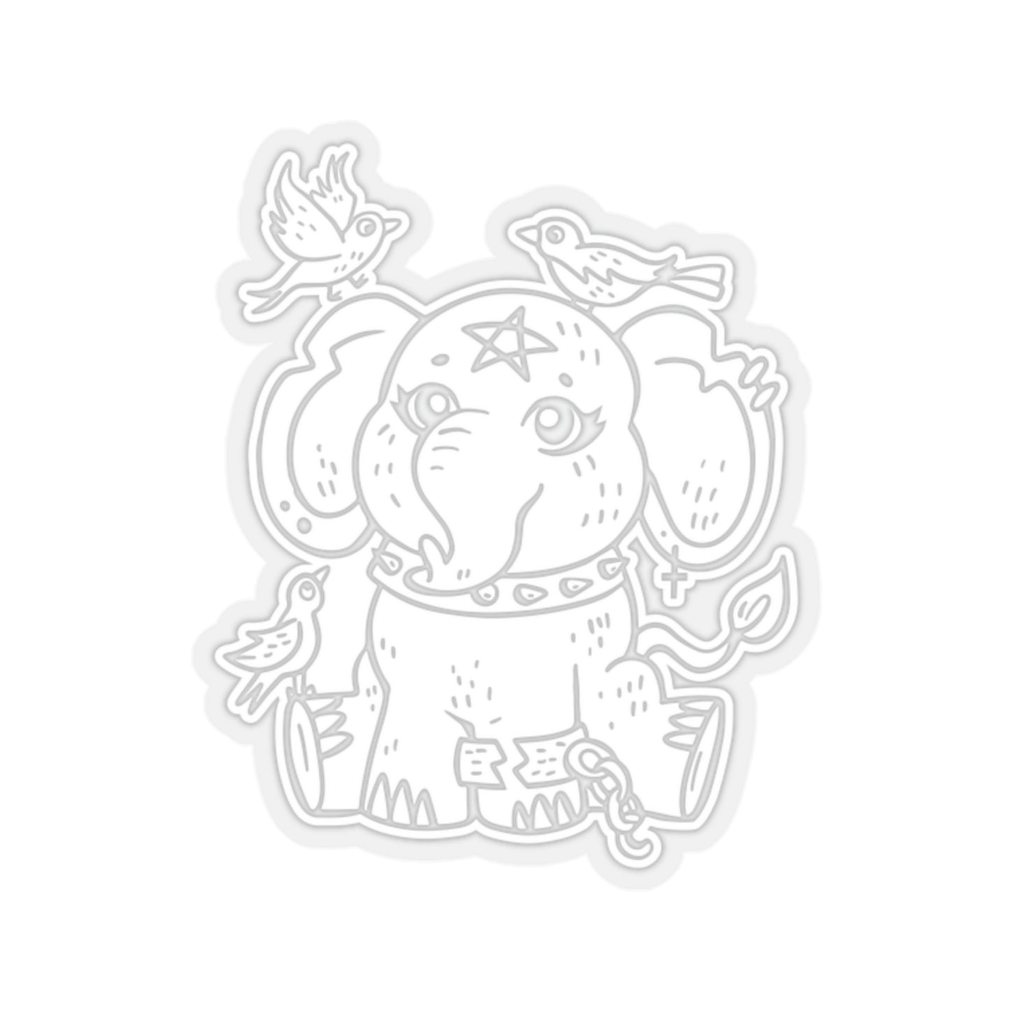 Gothic Elephant Graphic Goth Aesthetic Sticker