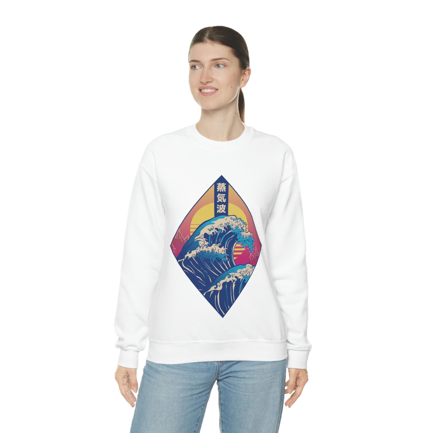 Japanese Aesthetic Retrowave The Great Wave off Kanagawa Sweatshirt