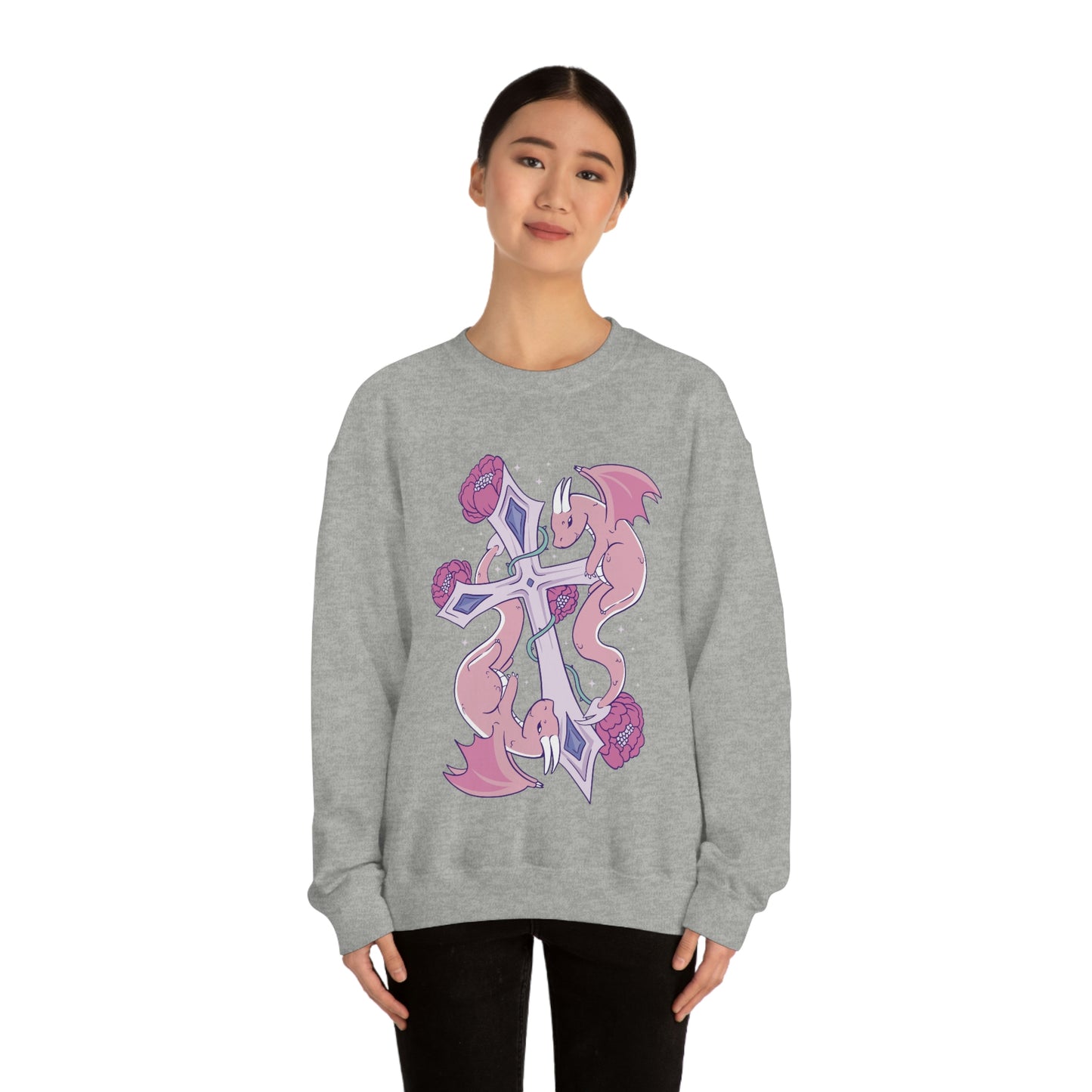 Pastel Goth Dragons, Goth Aesthetic Sweatshirt