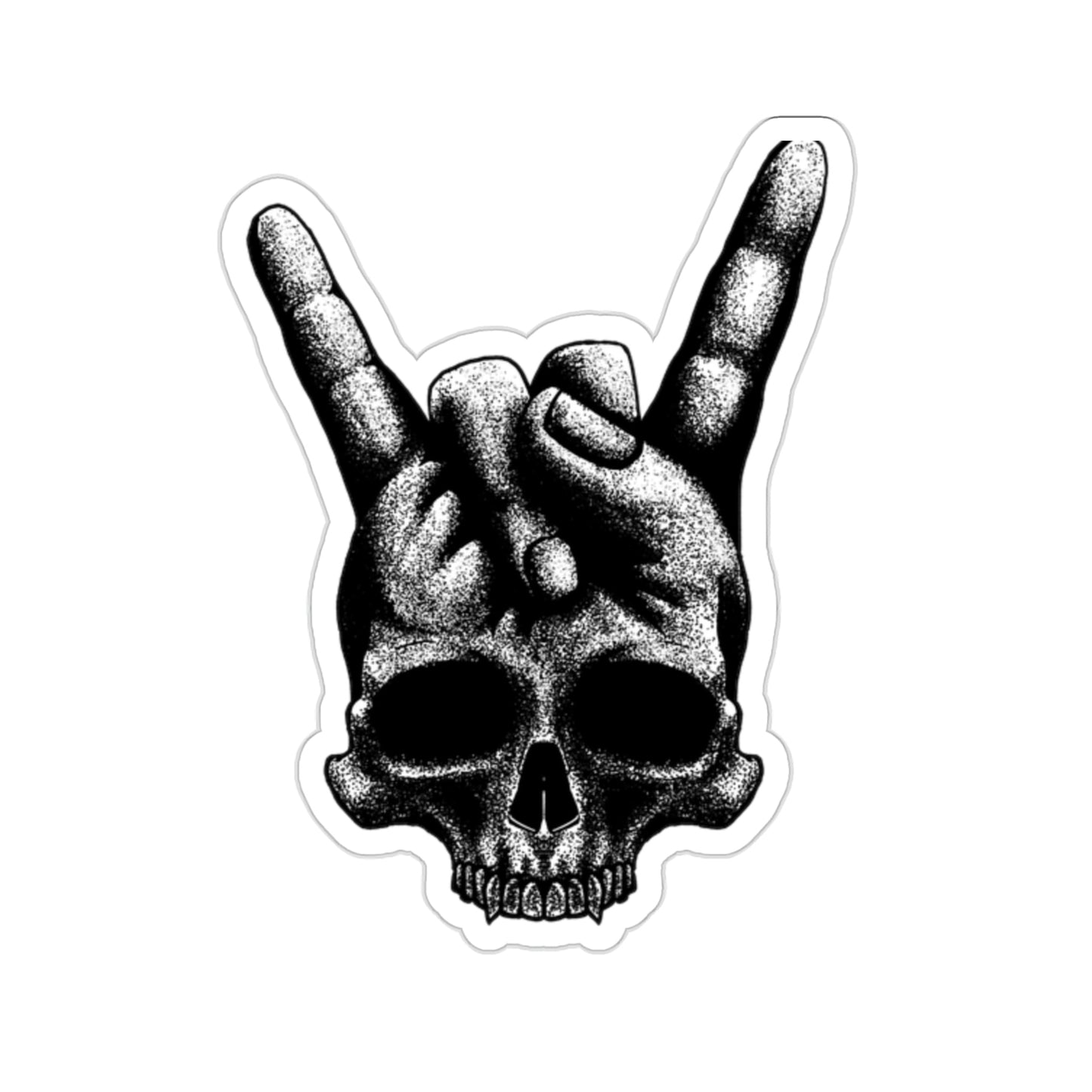 Heavy Metal Skull Rock Sign Sticker