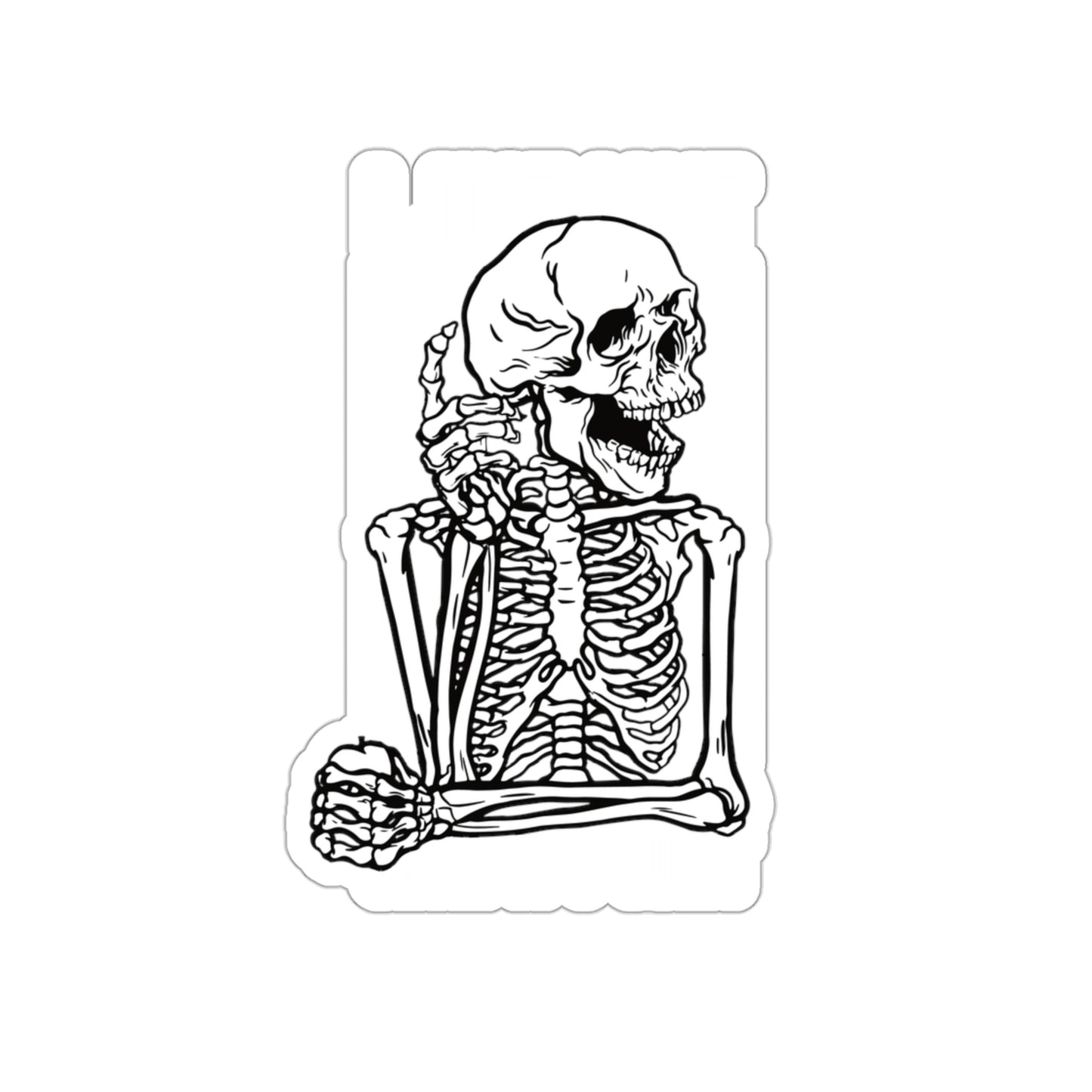 I Just Wait Until It's Quiet Skeleton Goth Aesthetic Sticker