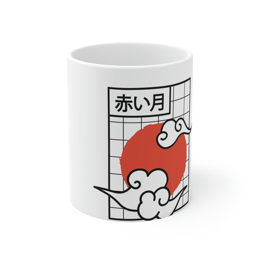 Japanese Aesthetic Redmoon White Mug