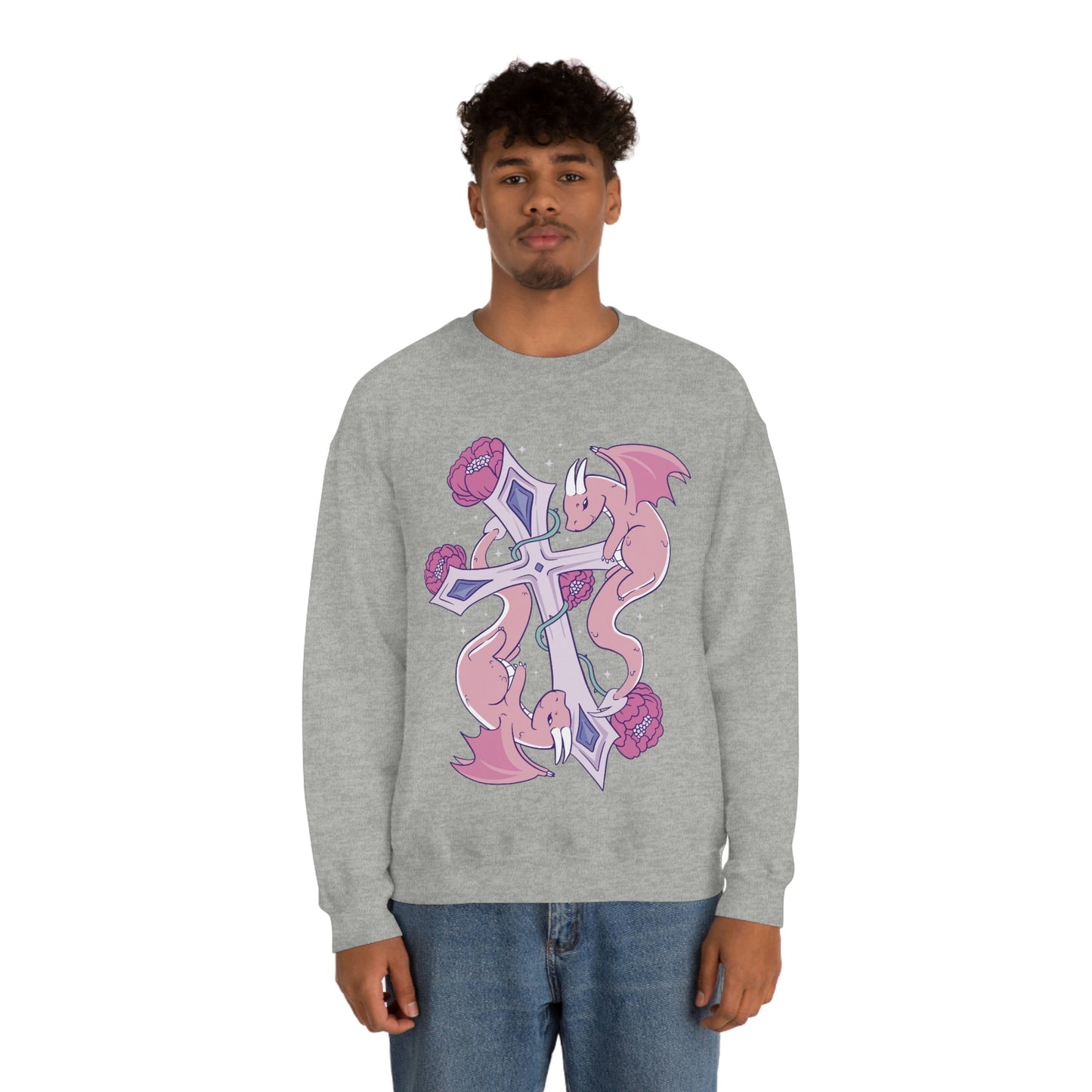 Pastel Goth Dragons, Goth Aesthetic Sweatshirt