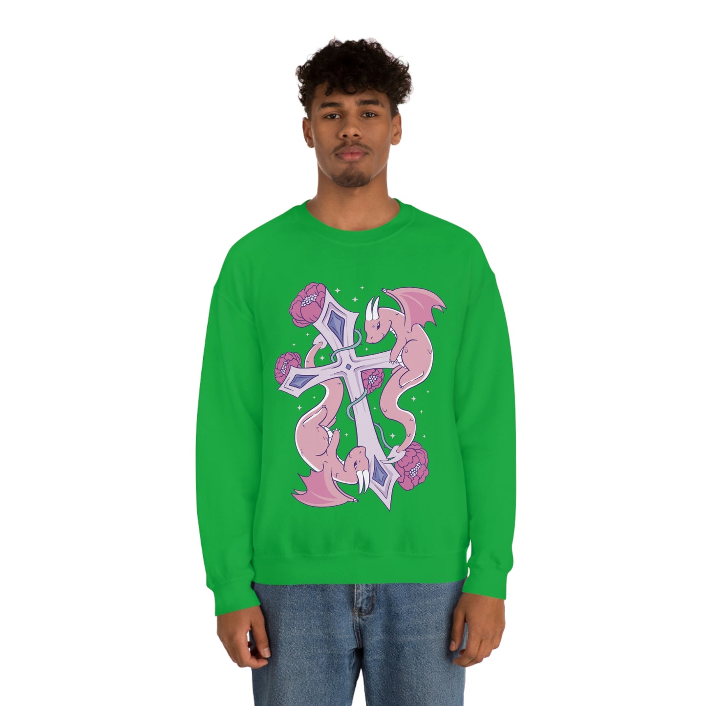 Pastel Goth Dragons, Goth Aesthetic Sweatshirt