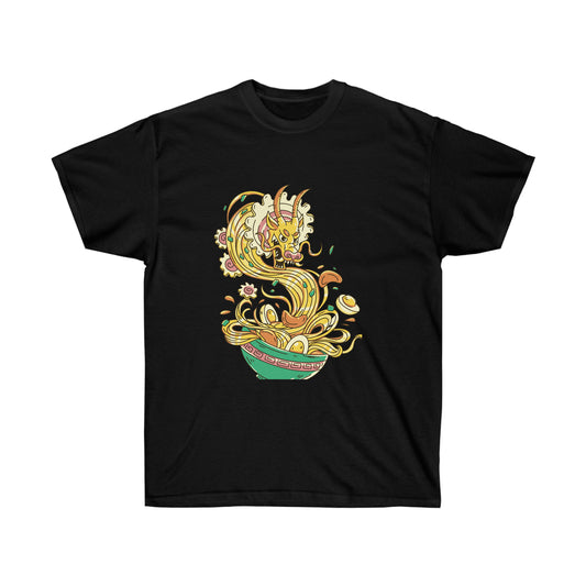 Japanese Aesthetic Dragon Ramen Illustration T-Shirt