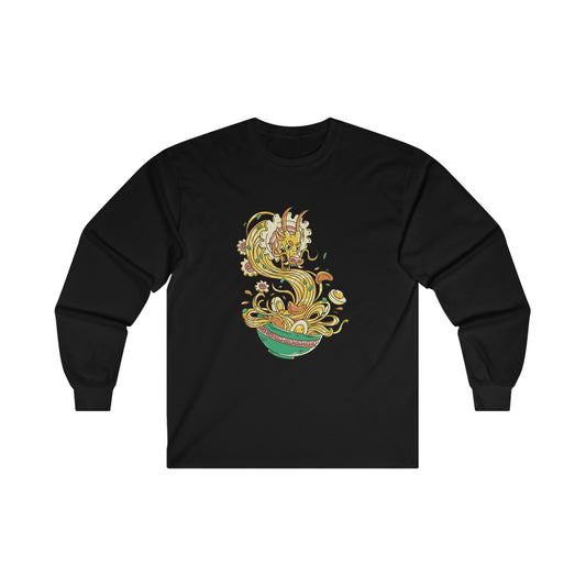 Japanese Aesthetic Dragon Ramen Illustration Long Sleeve T-Shirt