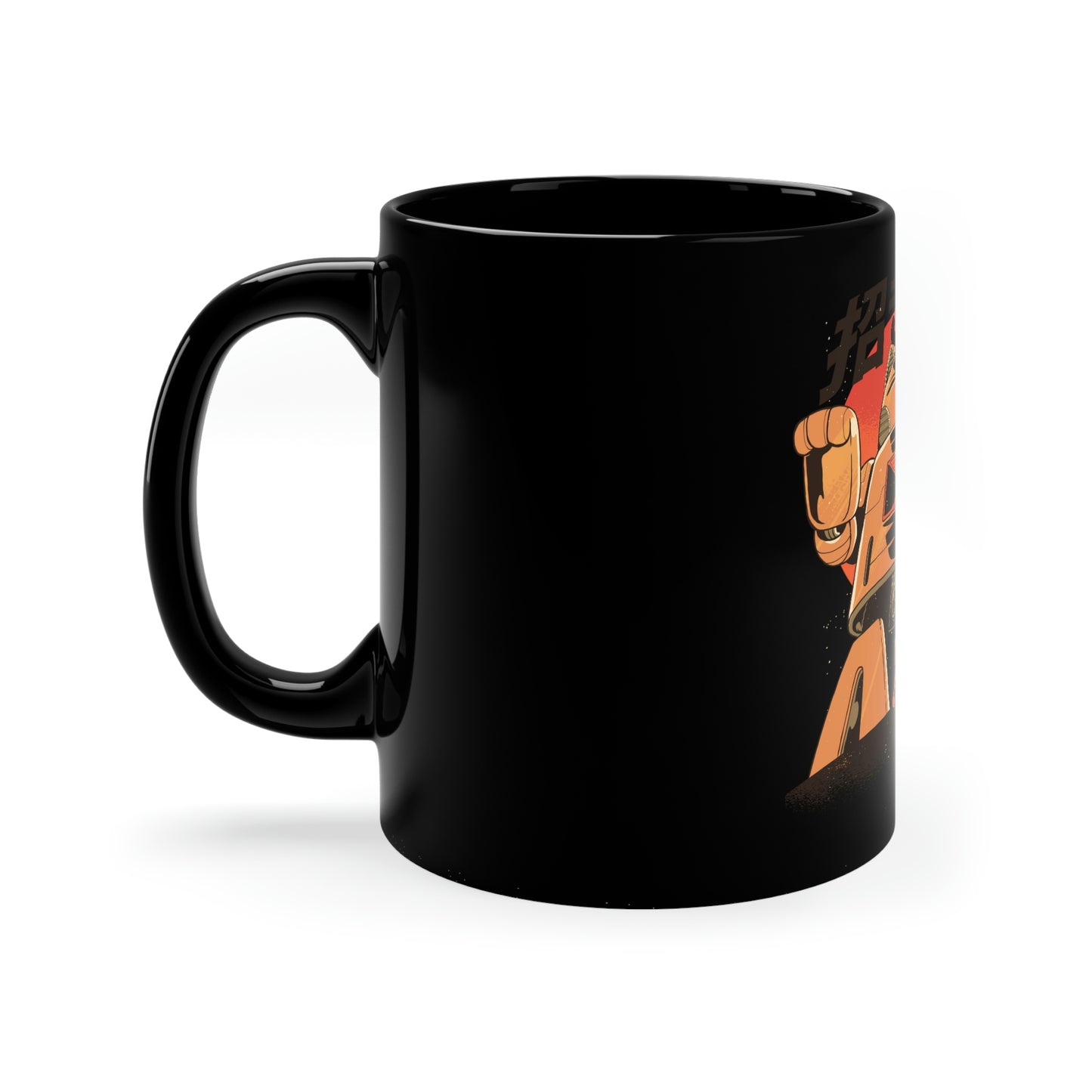 Kawaii Aesthetic Cute Cat Mecha 11oz Black Mug