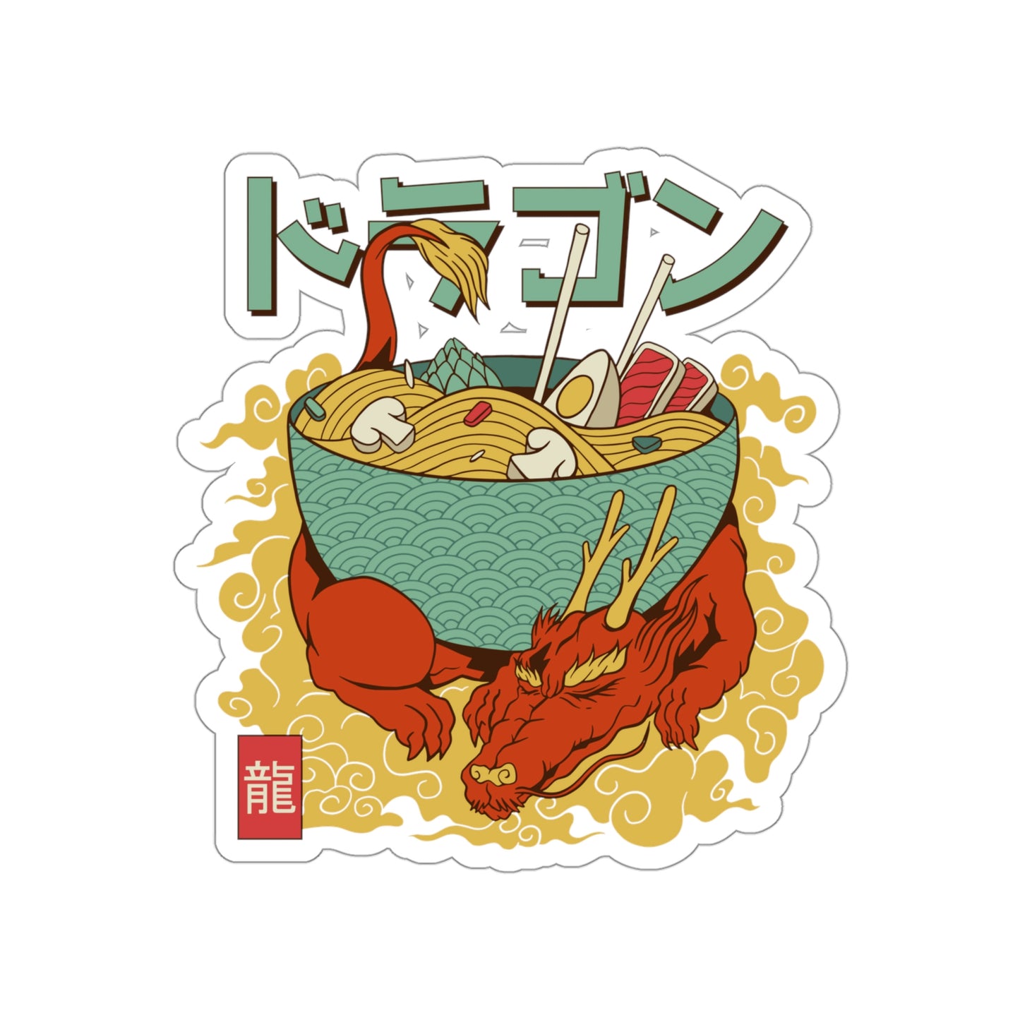 Japanese Aesthetic Dragon Ramen Sticker
