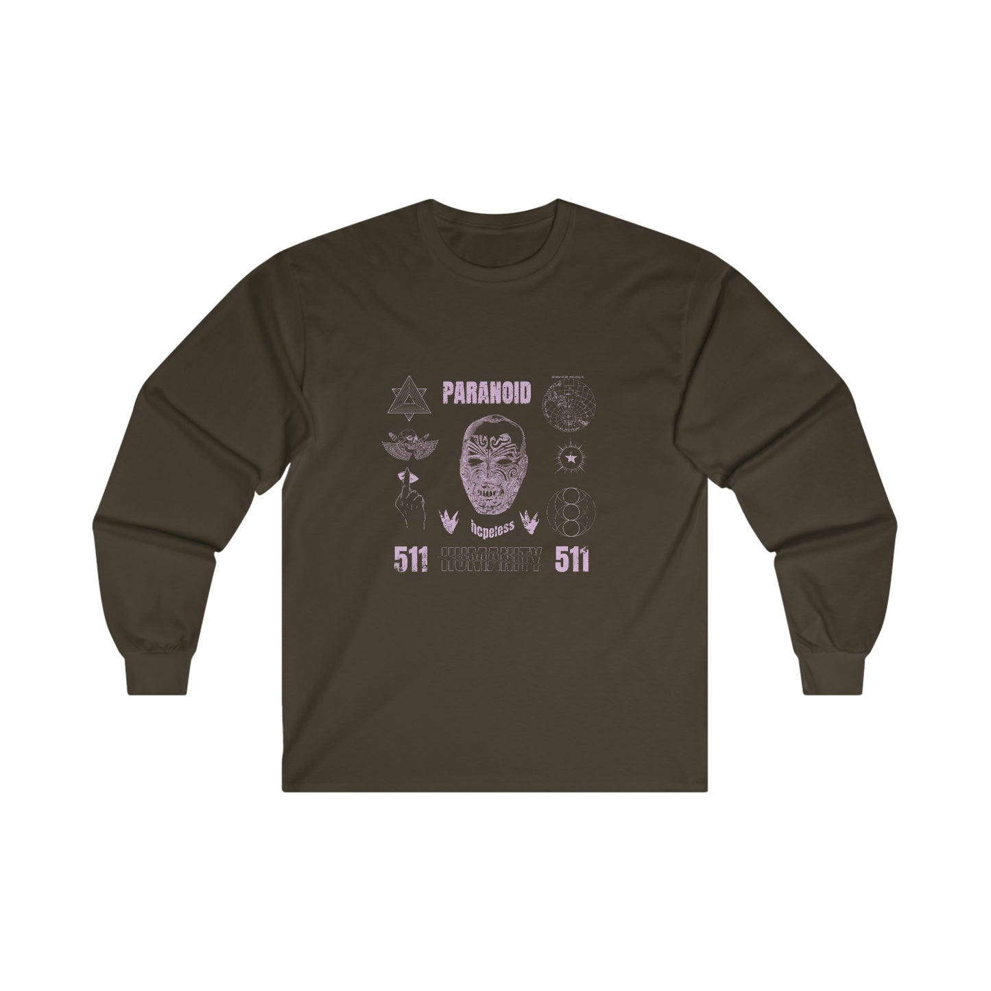Paranoid Humanity Grunge Y2k Aesthetic Long Sleeve T-Shirt