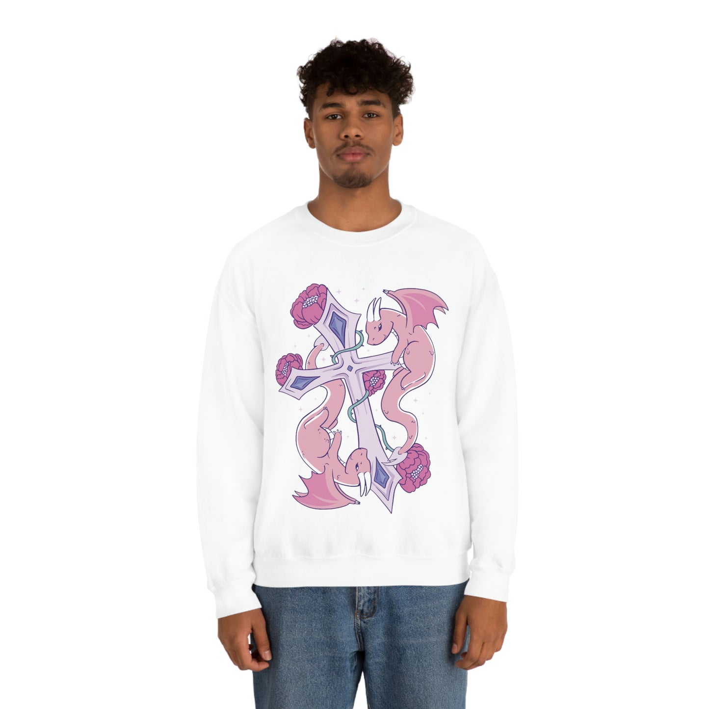 Pastel Goth Dragons, Goth Aesthetic Sweatshirt