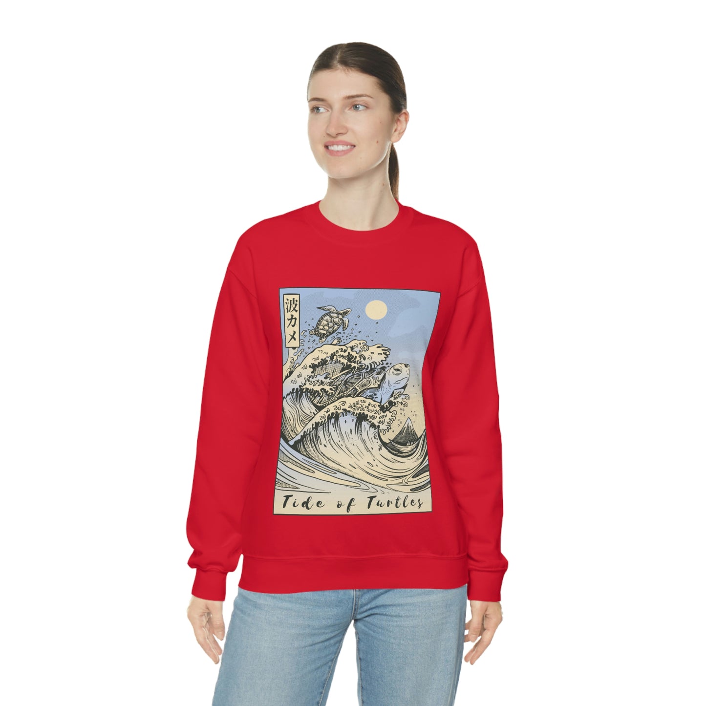 Japan Streeetwear Retro, Japanese Aesthetic Wave Turtles Sweatshirt