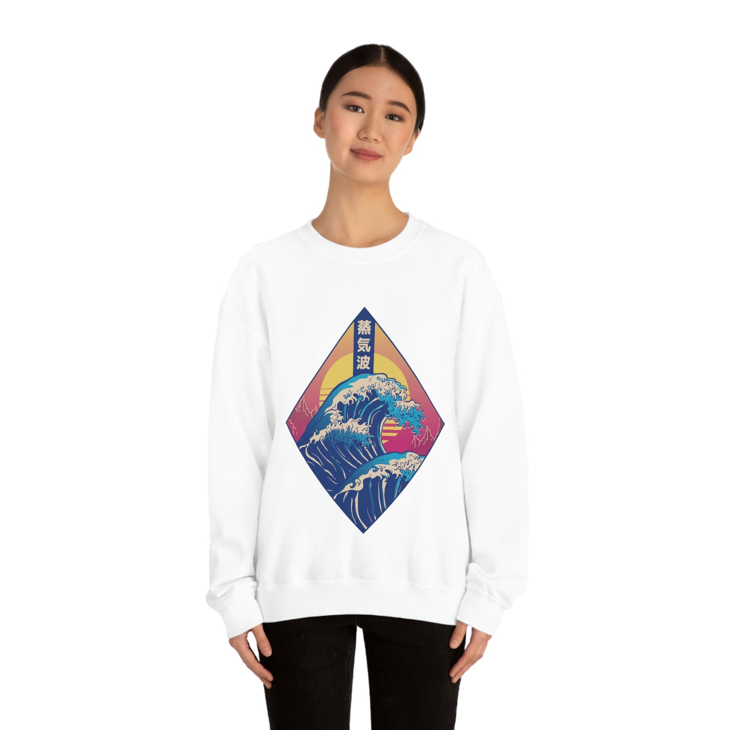 Japanese Aesthetic Retrowave The Great Wave off Kanagawa Sweatshirt