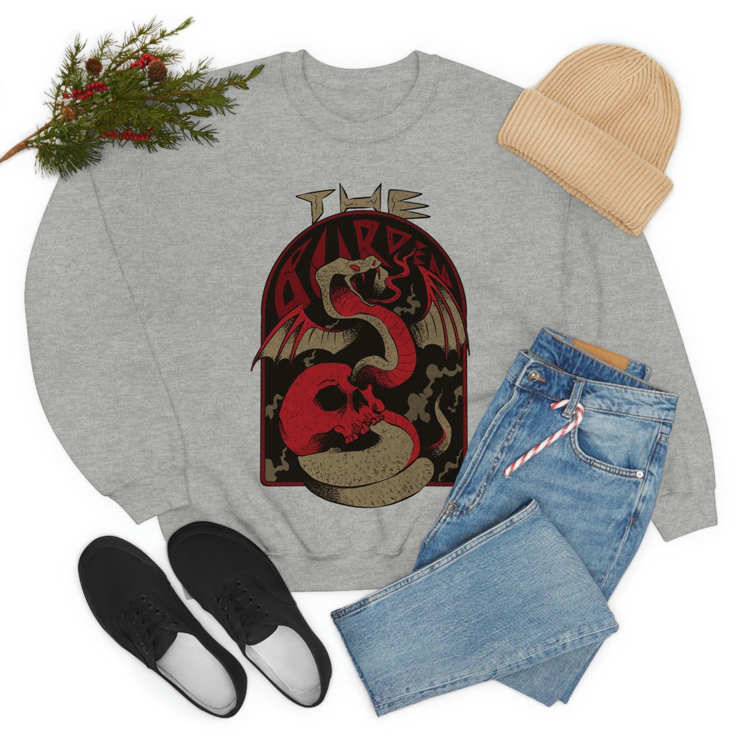 Snake N Skull Goth Aesthetic Sweatshirt