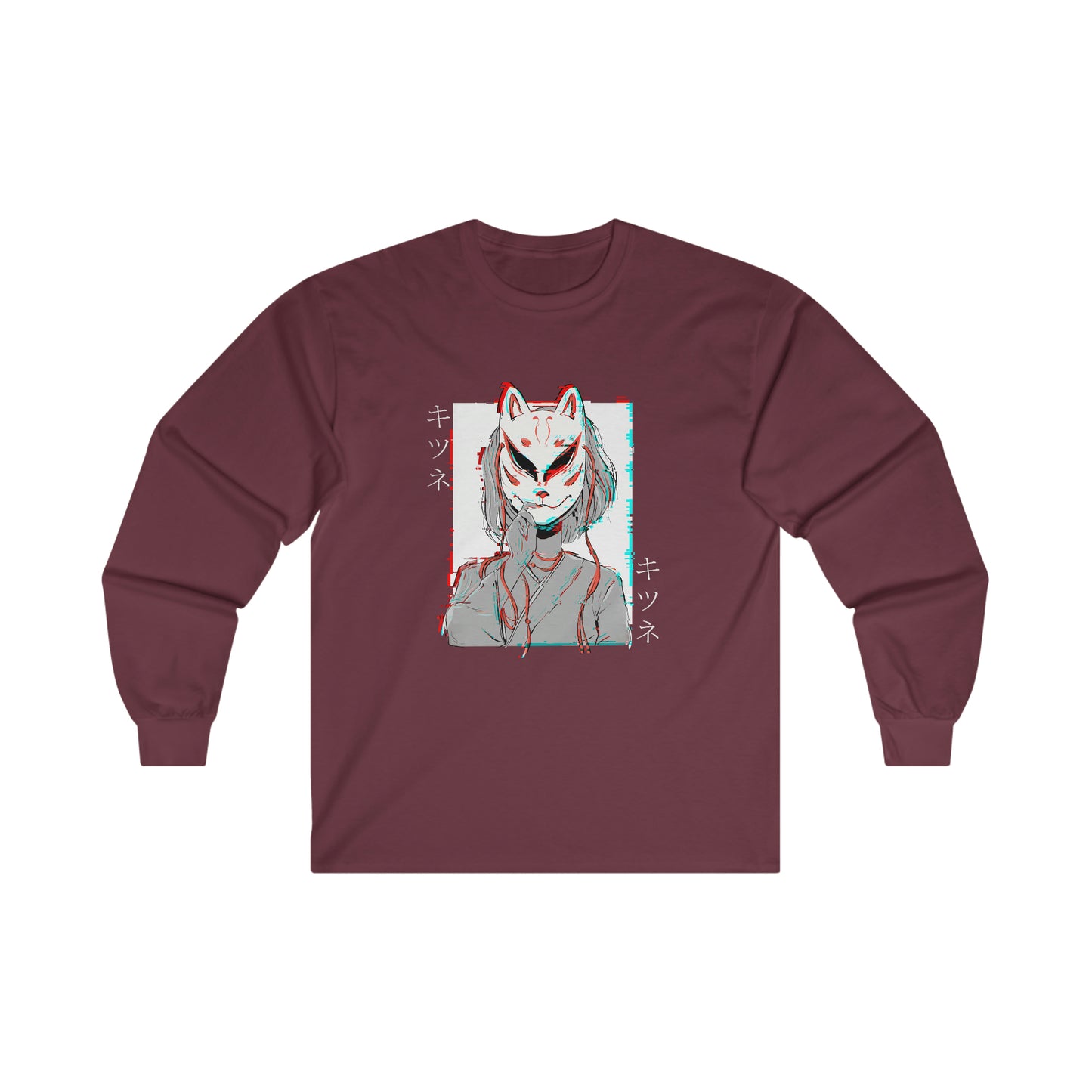 Japanese Aesthetic Kitsune Japan Mask Long Sleeve T-Shirt