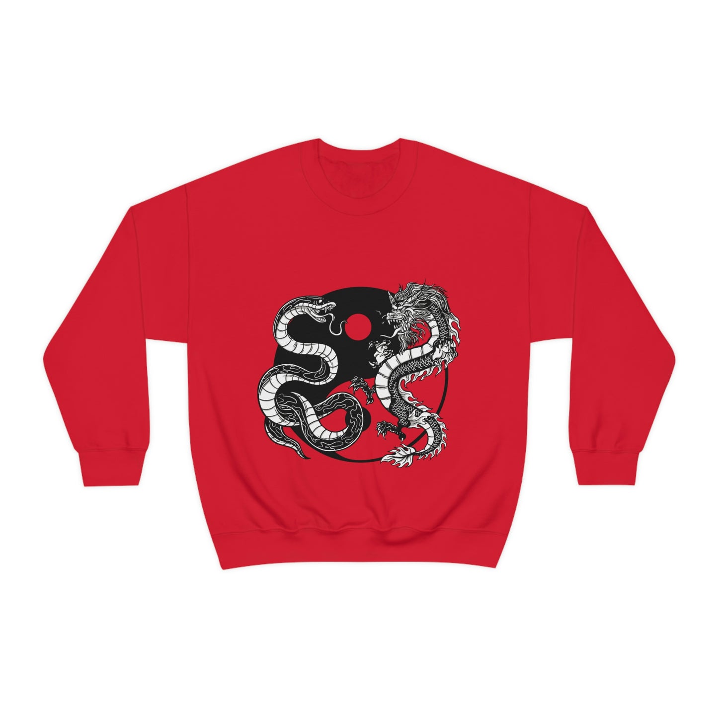 Indie Japanese Art, Japan Streeetwear Retro Ying Yang Dragons Sweatshirt