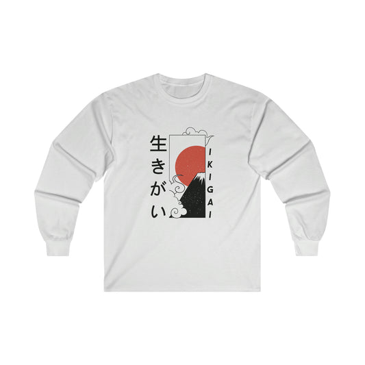 Japanese Aesthetic Ikigai Graphic Long Sleeve T-Shirt