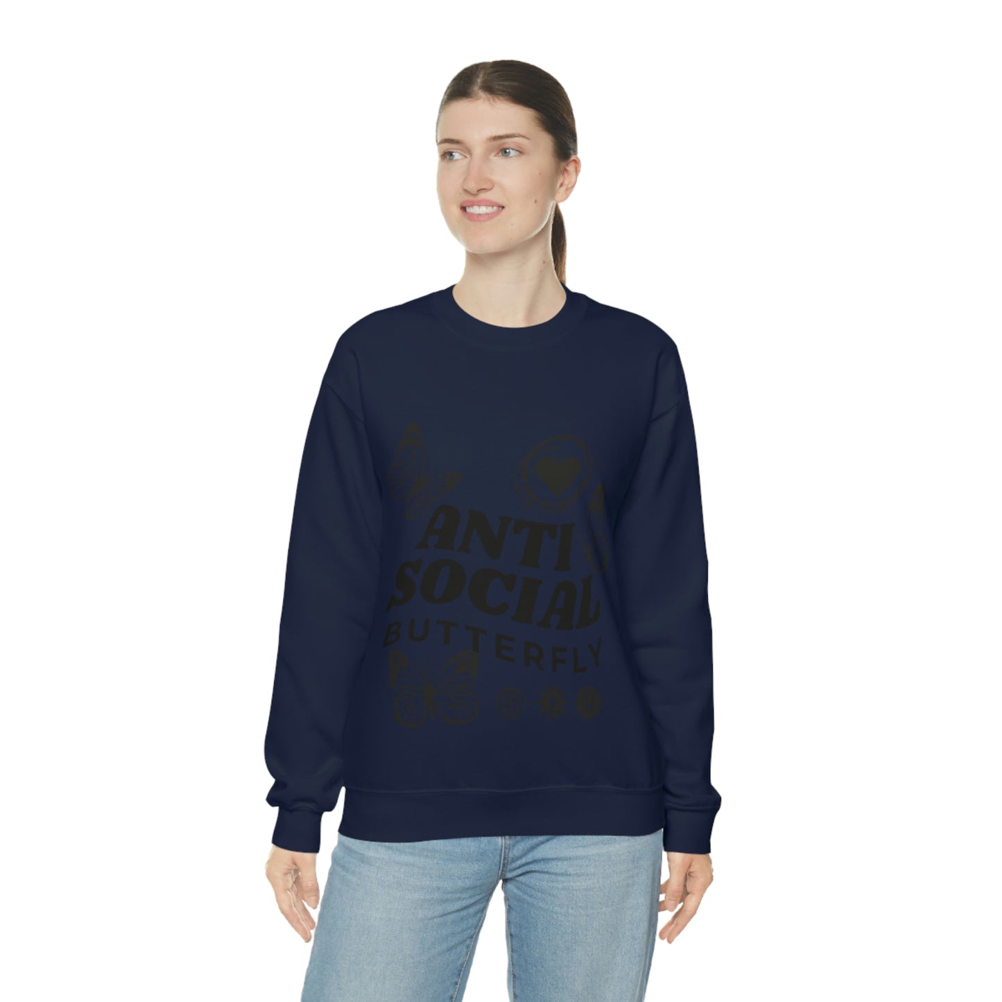 Anti Social Butterfly, Goth Aesthetic Sweatshirt