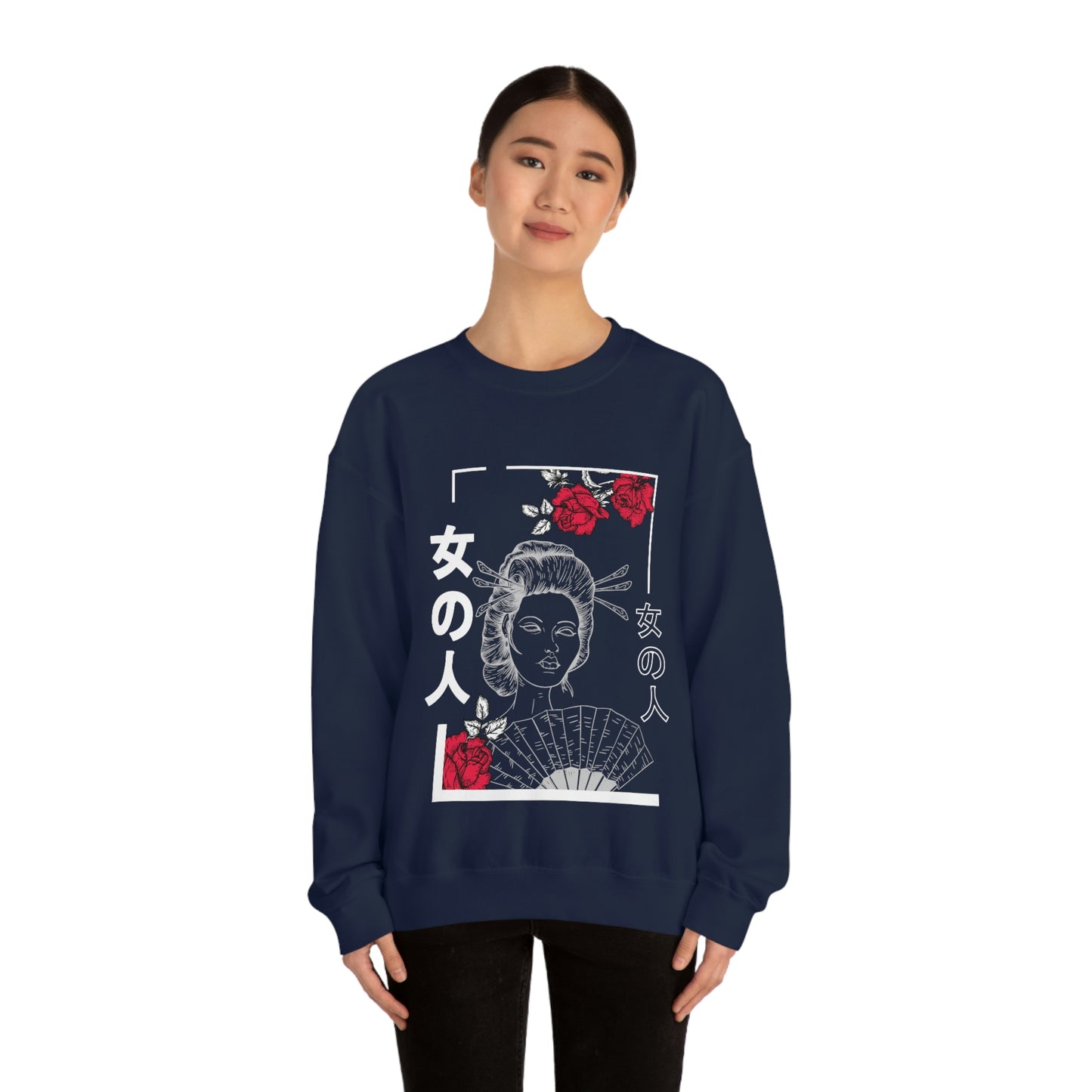 Indie Art Japanese Aesthetic Line Art Geisha Sweatshirt