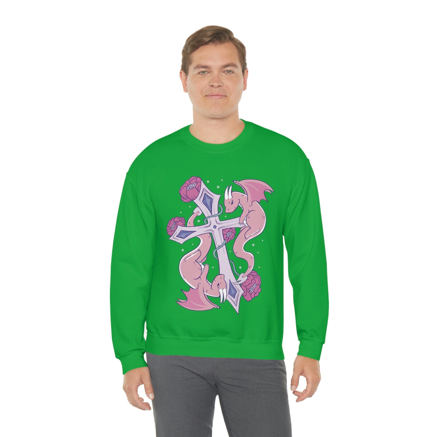 Pastel Goth Dragons, Goth Aesthetic Sweatshirt