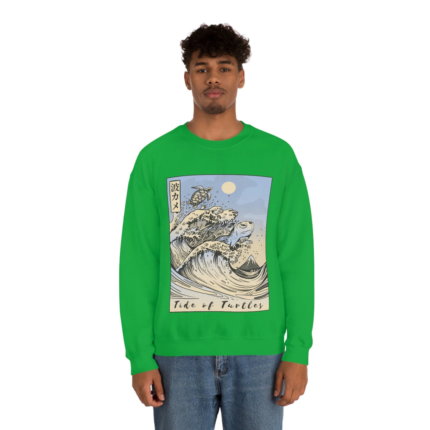 Japan Streeetwear Retro, Japanese Aesthetic Wave Turtles Sweatshirt