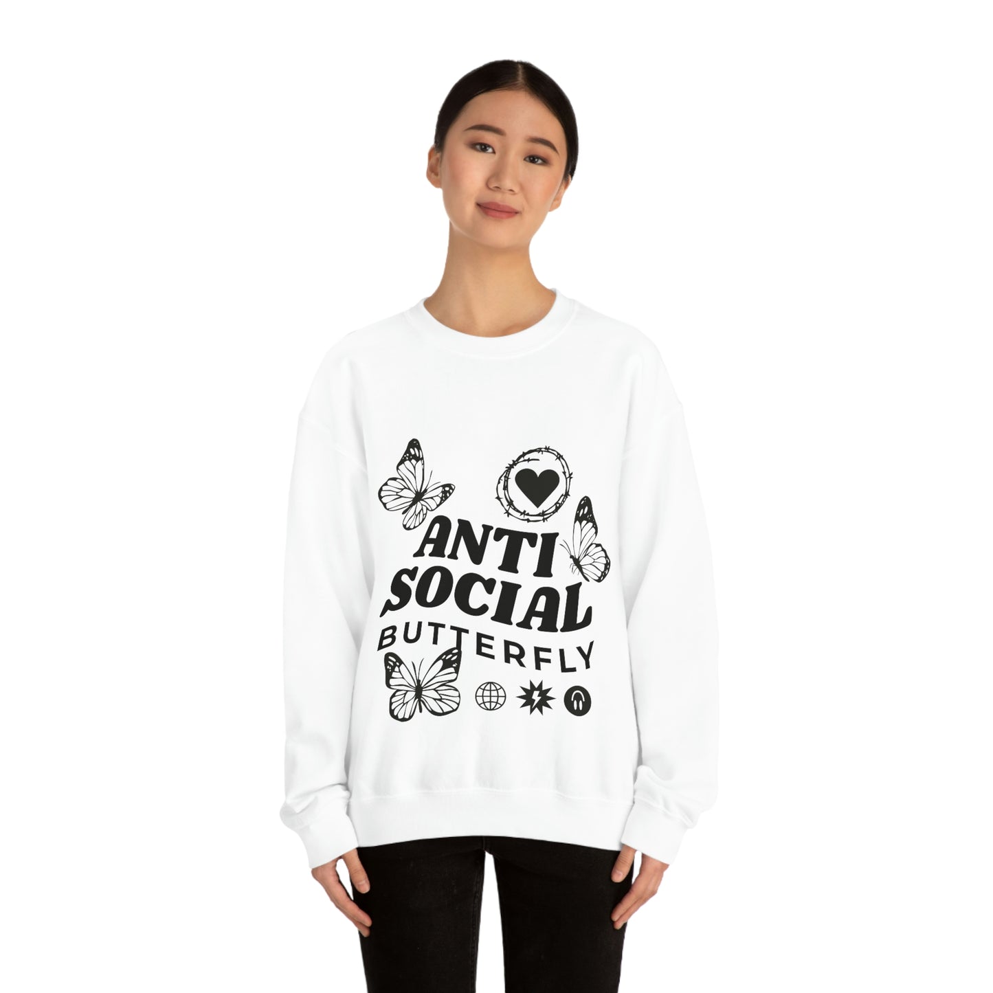 Anti Social Butterfly, Goth Aesthetic Sweatshirt