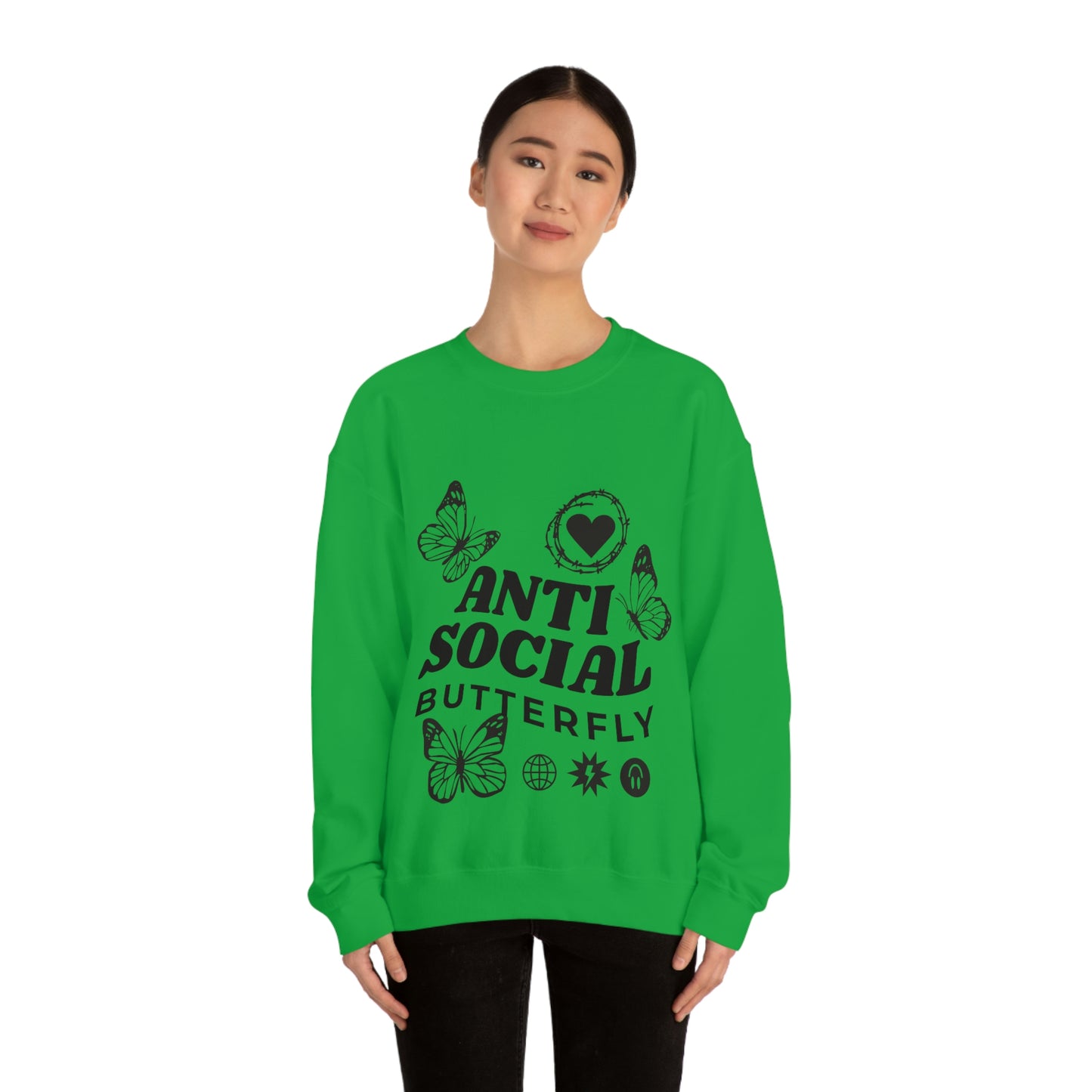 Anti Social Butterfly, Goth Aesthetic Sweatshirt