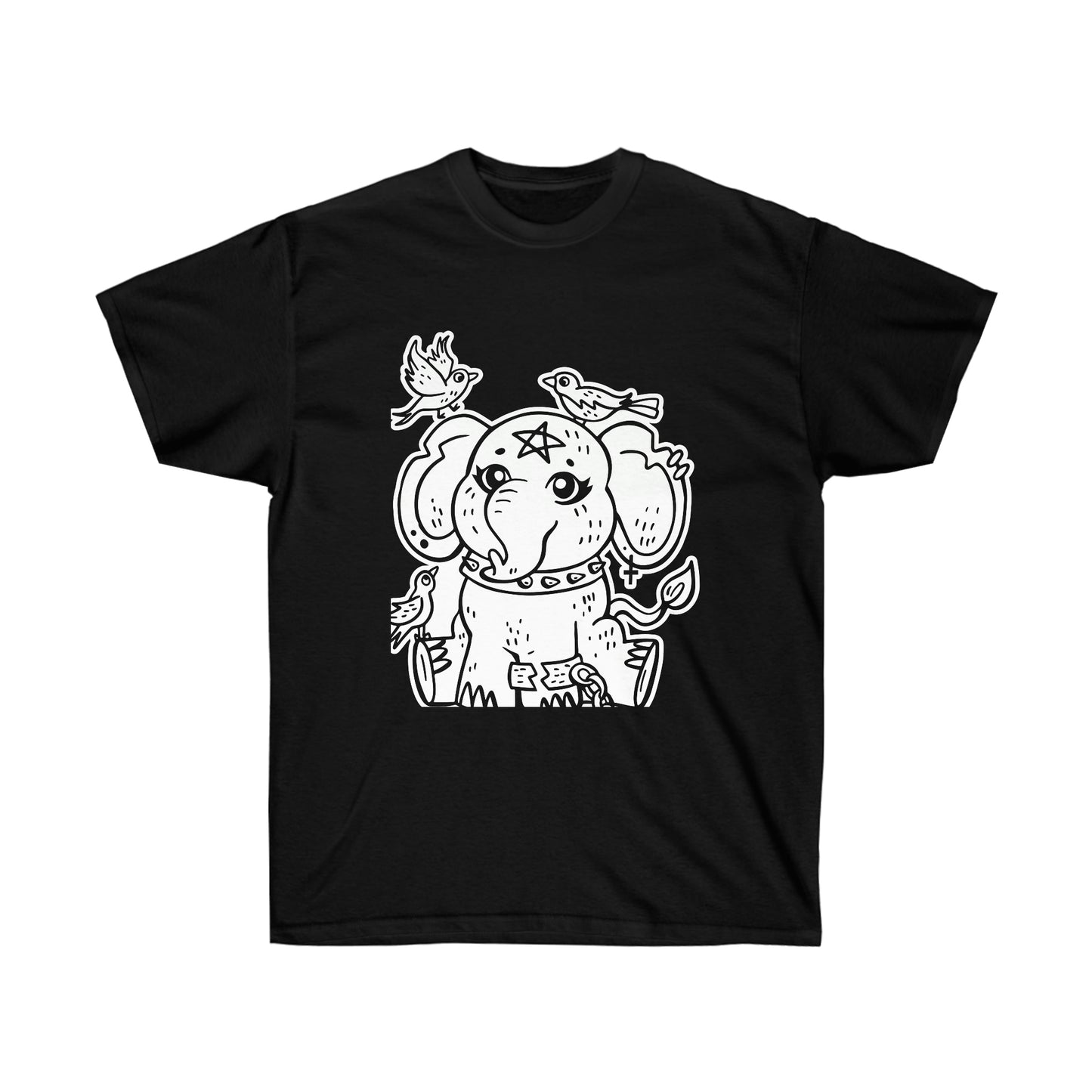 Gothic Elephant Graphic Goth Aesthetic T-Shirt