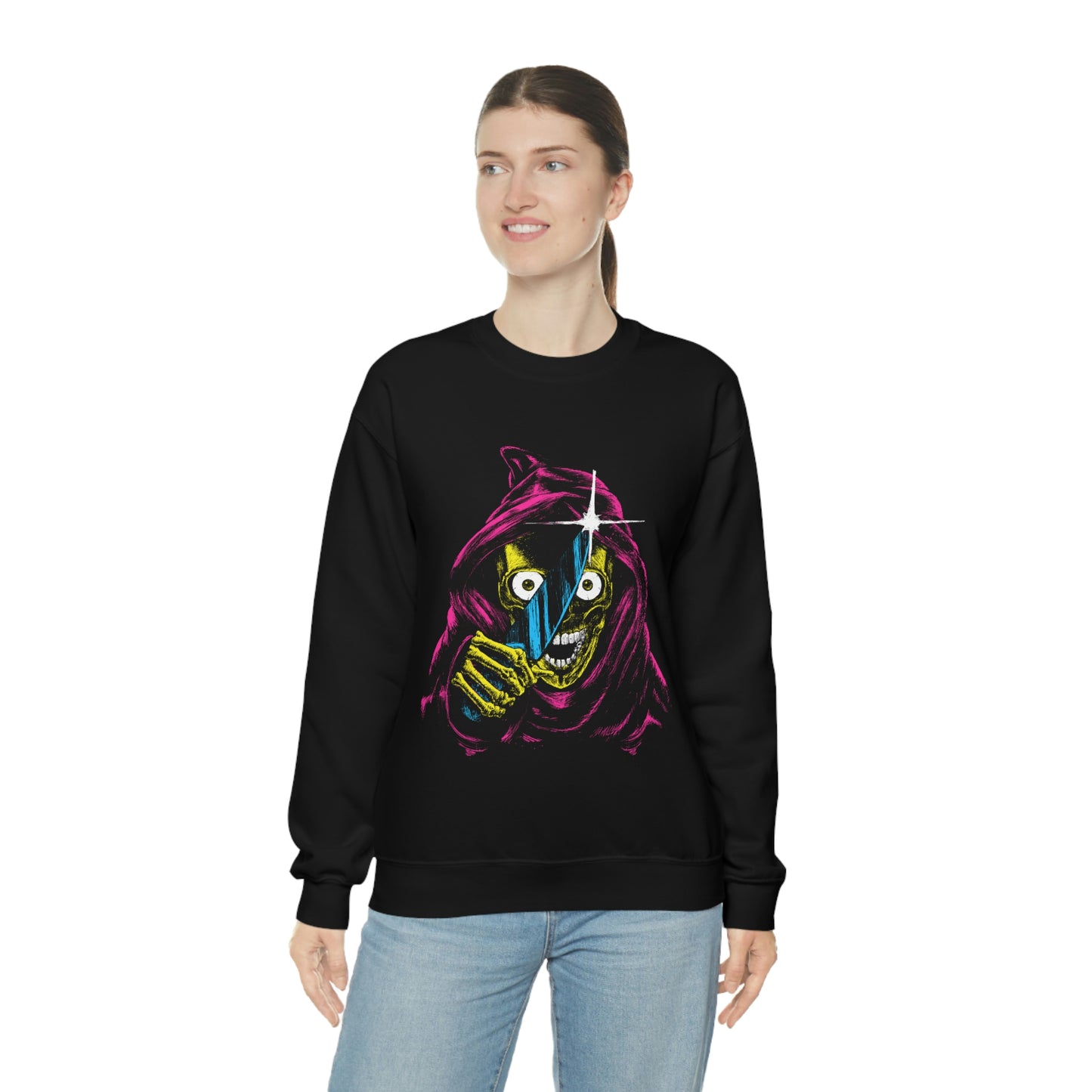 Grim Reaper With Knife Retro Goth Aesthetic Sweatshirt