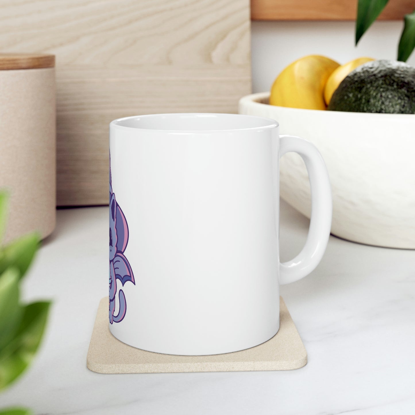 Pastel Goth Cat Witch, Goth Aesthetic White Ceramic Mug