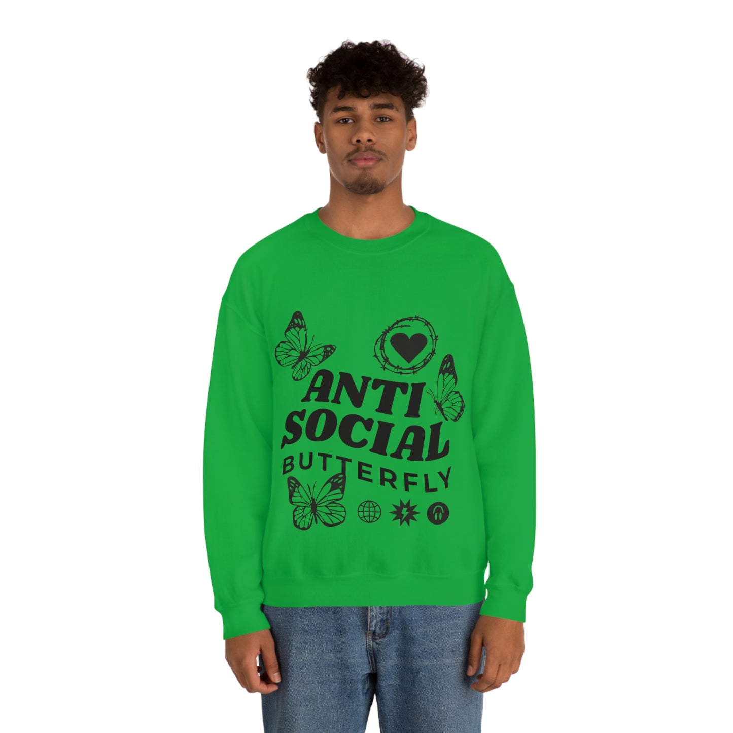 Anti Social Butterfly, Goth Aesthetic Sweatshirt