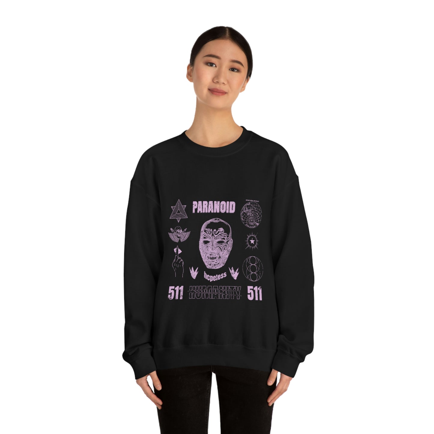 Paranoid Humanity Grunge Y2k Aesthetic Sweatshirt