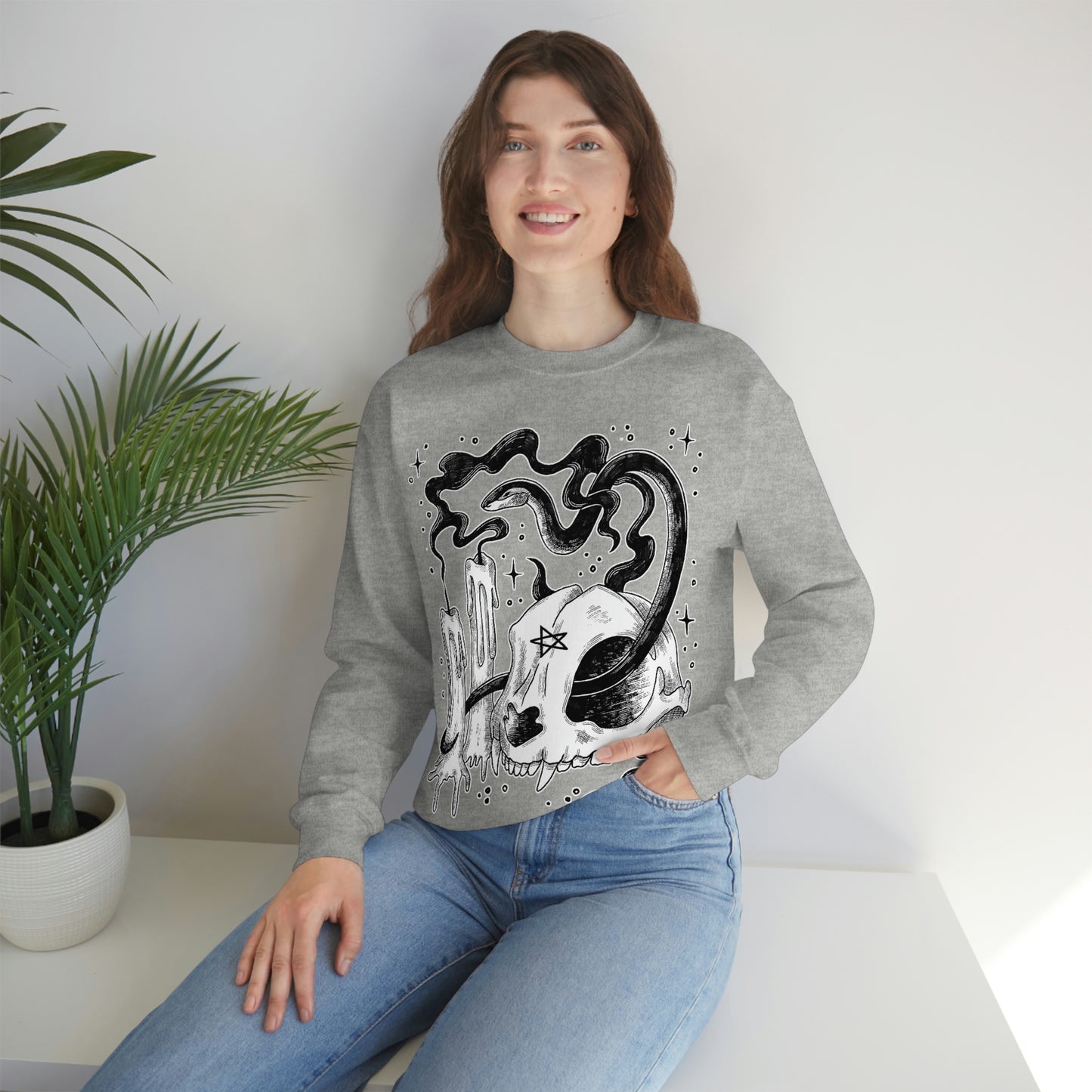 Witch Aesthetic Skull Goth Aesthetic Sweatshirt