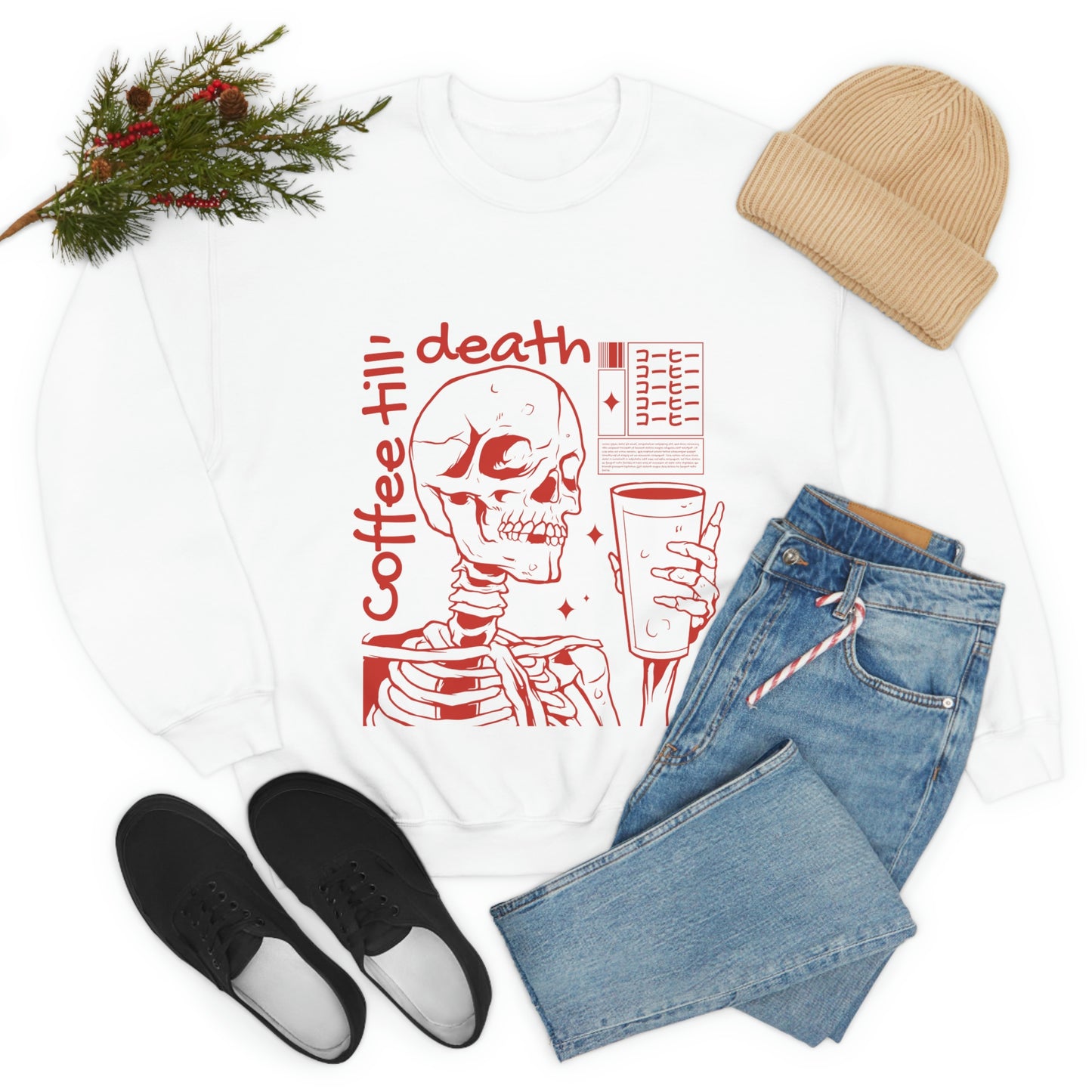 Coffee Till Death Goth Aesthetic Sweatshirt