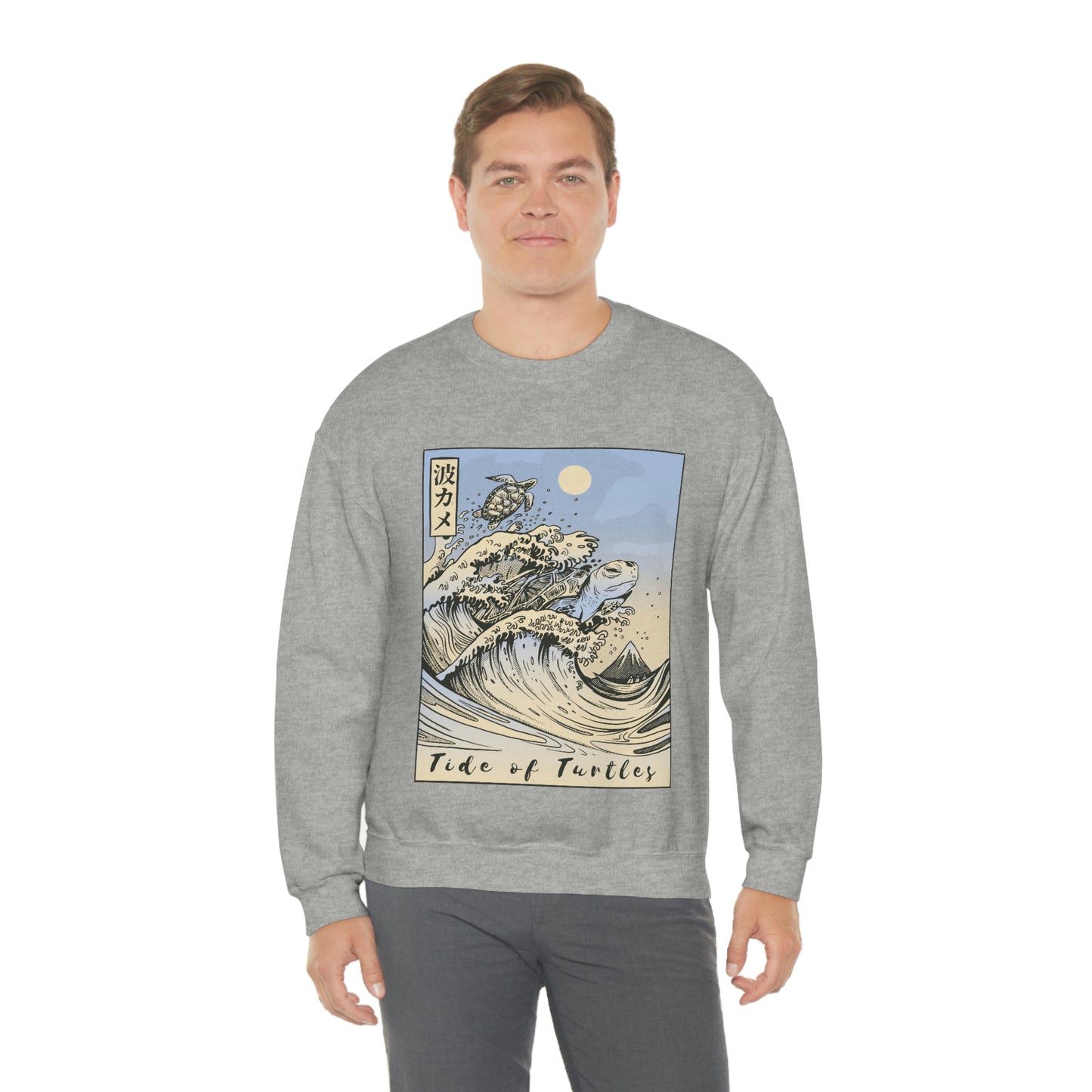 Japan Streeetwear Retro, Japanese Aesthetic Wave Turtles Sweatshirt