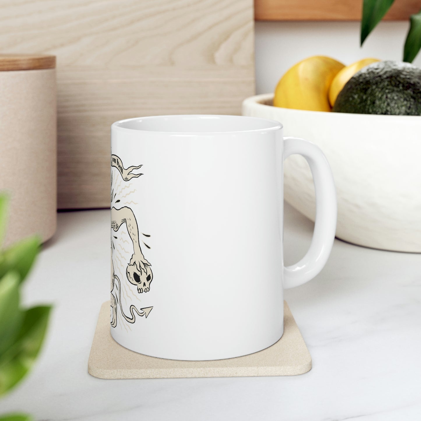 Dar Magic Demon Goth Aesthetic White Ceramic Mug