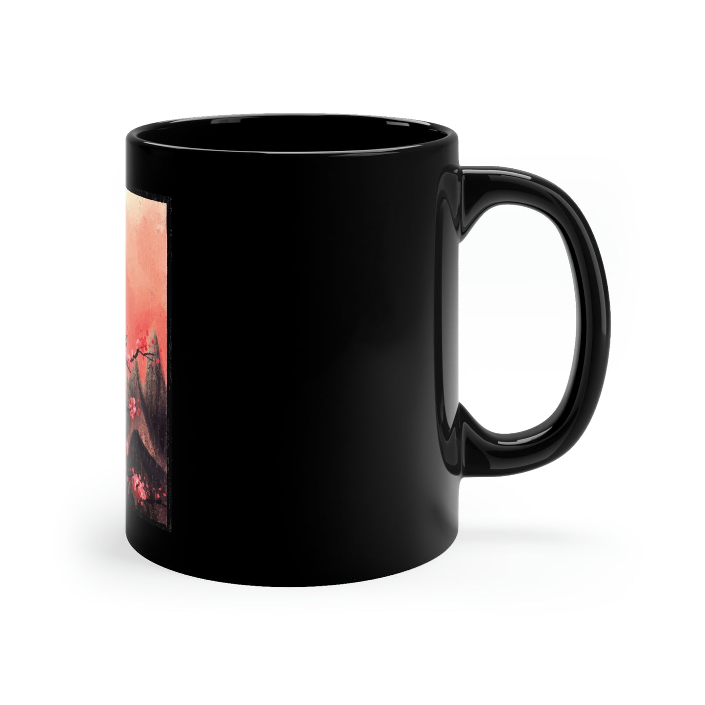 Indie Japanese Art, Japan Streeetwear Retro, Japanese Aesthetic Blossom 11oz Black Mug