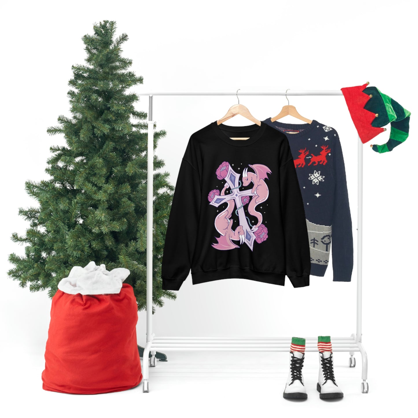 Pastel Goth Dragons, Goth Aesthetic Sweatshirt