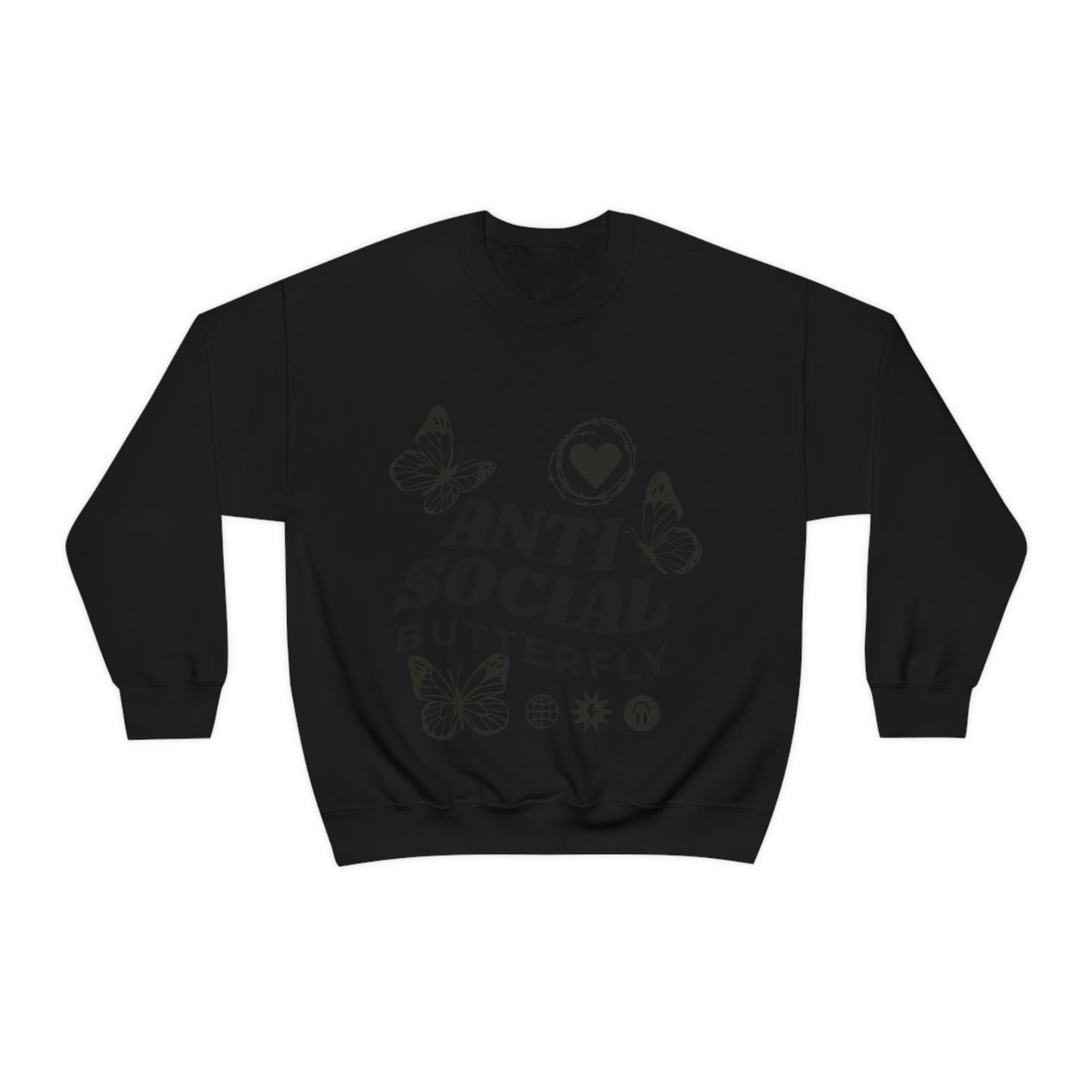 Anti Social Butterfly, Goth Aesthetic Sweatshirt