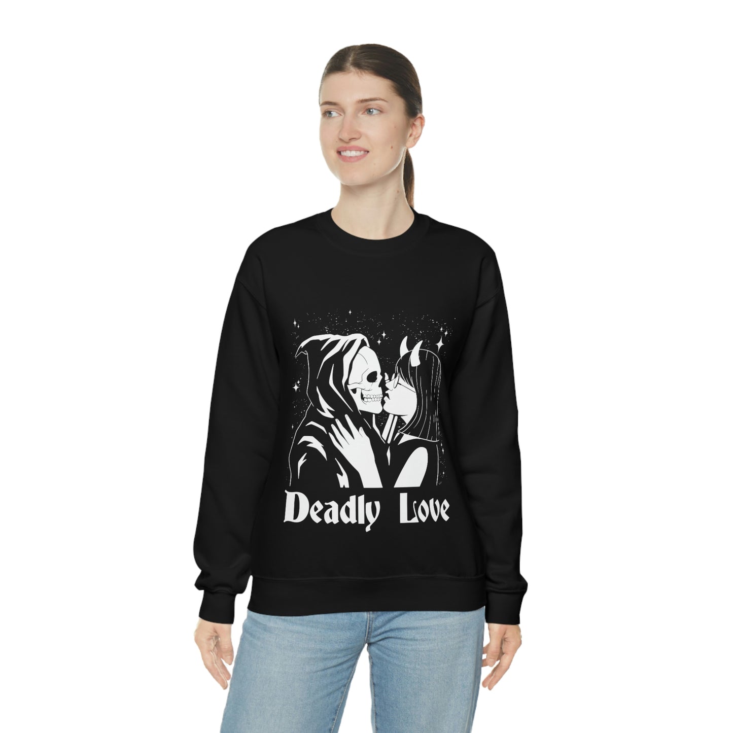 Deadly Love Skeleton Goth Aesthetic Sweatshirt