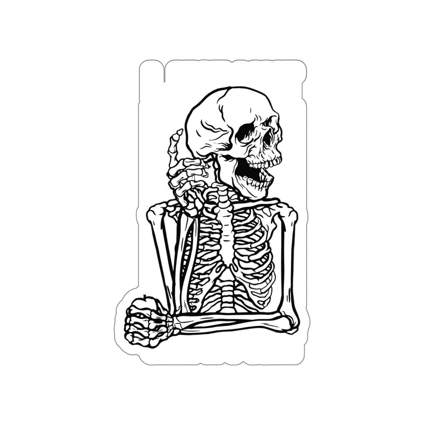 I Just Wait Until It's Quiet Skeleton Goth Aesthetic Sticker